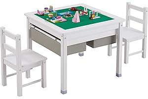 3 in 1 Kids Activity Table & Chairs Set with Storage: Play, Create, and Learn