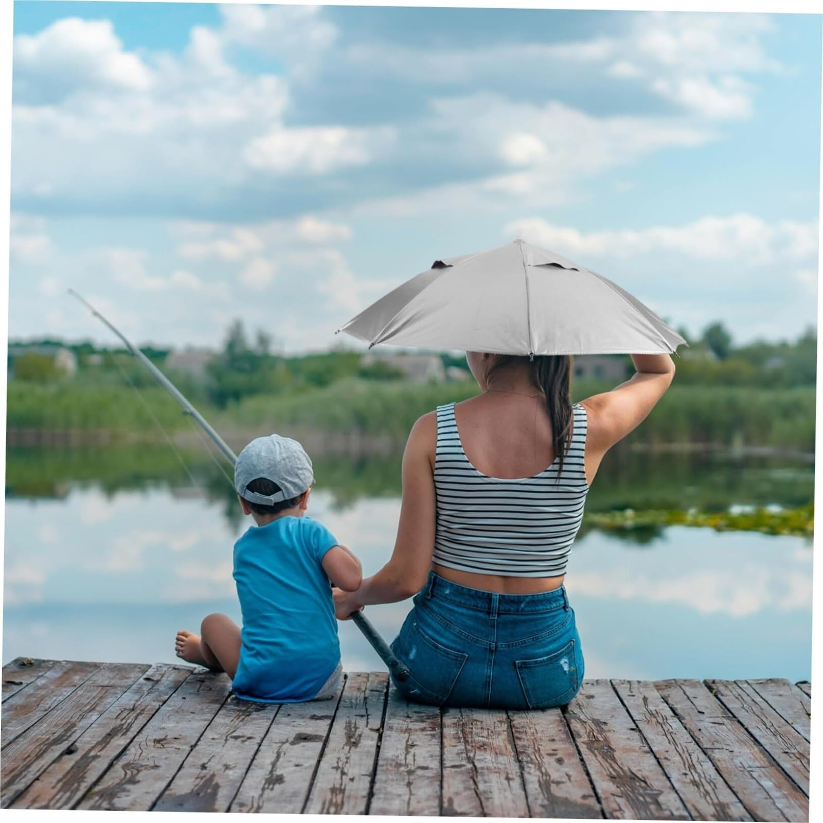 Przeciwsłoneczny Parasol Wędkarski Wędkarski Parasol Przeciwsłoneczny, Przenośna Czapka Na Plażę Świeżym Powietrzu Ogrodnictwa