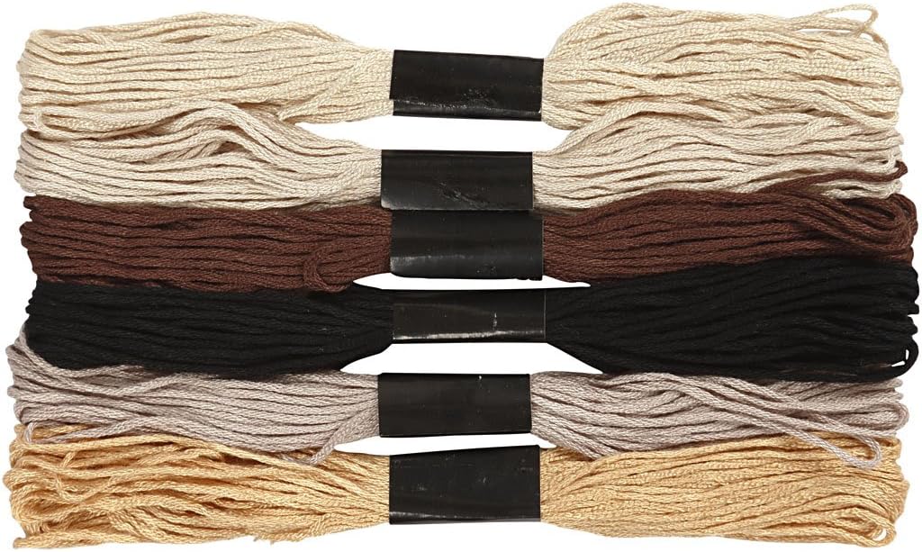 Embroidery Floss Assortment, 1 mm, nature harmony, 6 ball
