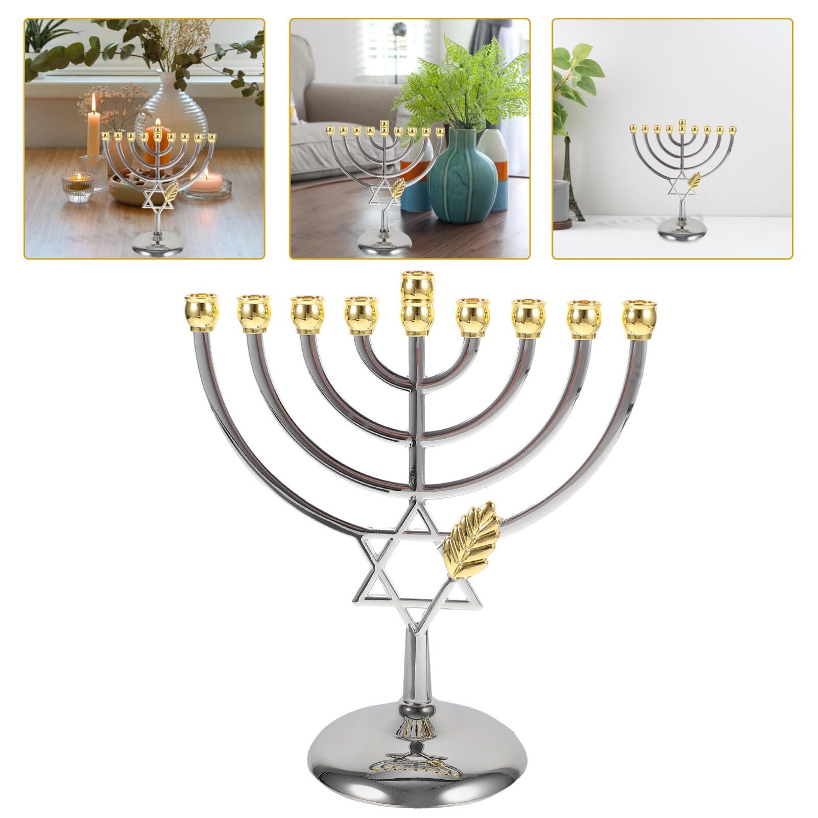 Candele Tradizionale Hanukkah Menorah Cono Portacandele Candeliere Stand Ateret Judaica Pilastro Candele Stand Gerusalemme Tempio di Nozze di Compleanno Festa Pranzo