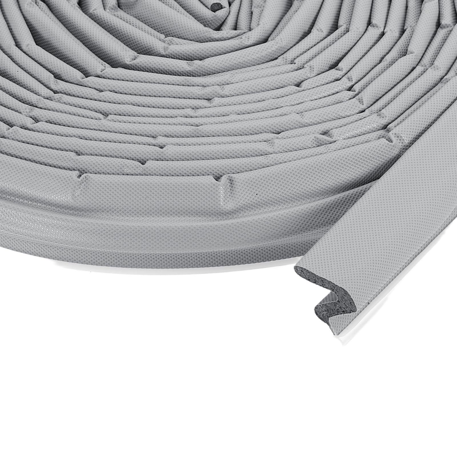 sourcing map Weather Stripping Door Seal, 29 ft Foam Kerf Weather Strips V-Shape Soundproofing Exterior Door Frame Seal Strip for Large Gap (Grey Cover/Grey Foam)