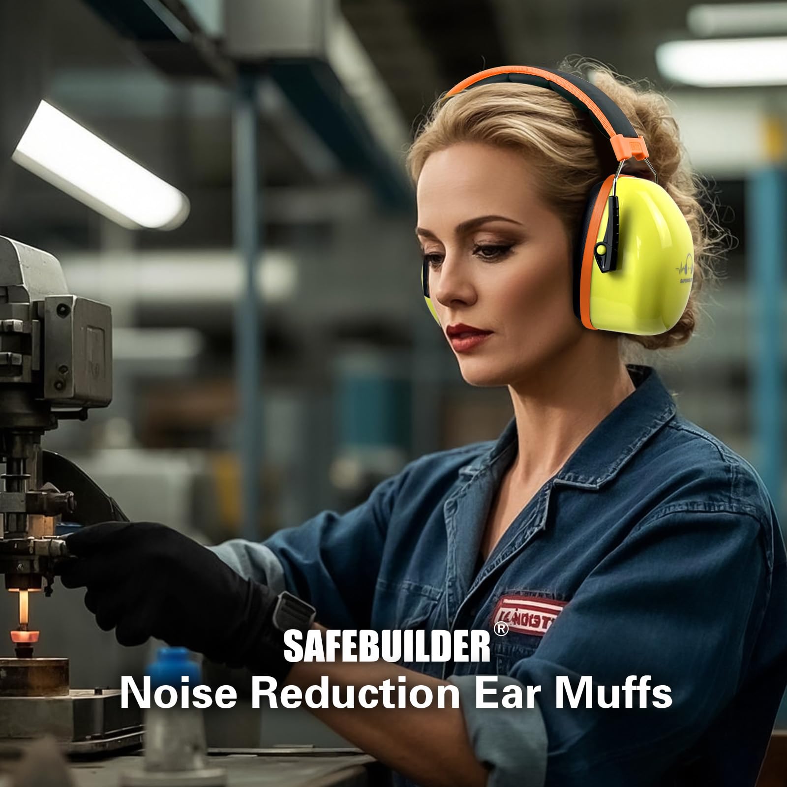 SAFEBUILDER Orejeras protectoras para los oídos, reducción de ruido, NRR, 28 dB, protección auditiva ajustable para trabajar en el césped SK-06P