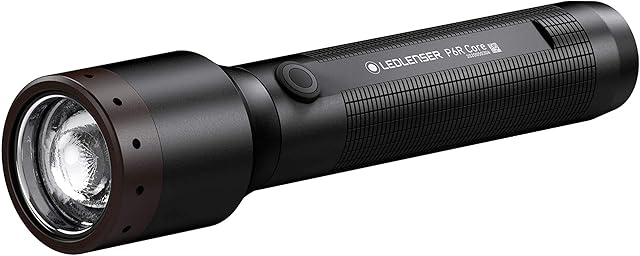 Ledlenser P6R Core - LED Battery Powered Torch, Super Bright 900 Lumens, Water Resistant (IP68) Powerful Searchlight Torch, Dog Walking, Hiking, Camping, Up to 95 Hour Running Time