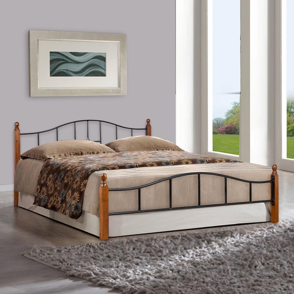 Metallika Kansas Queen Size Metal Bed ( Glossy Finish, Multicolour) By FurnitureKraft