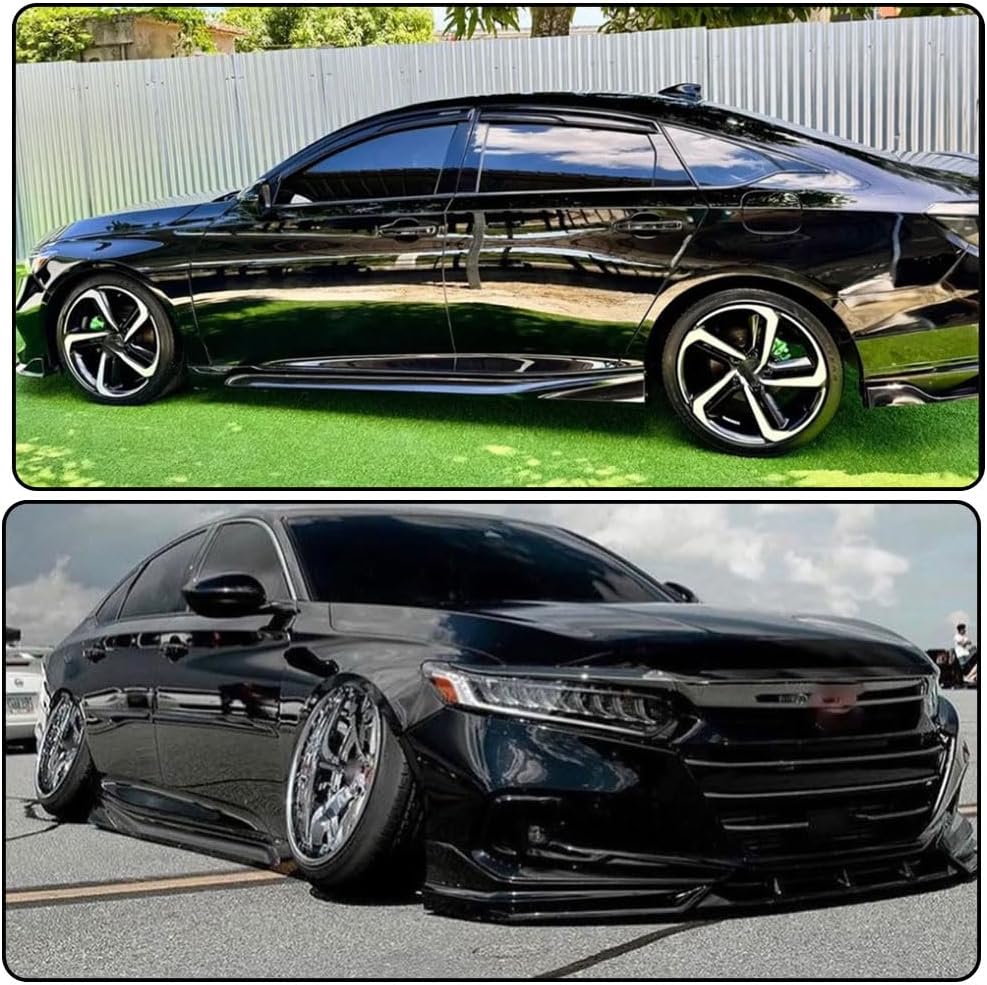 MCARCAR KIT Gloss Black Side Skirts fits for Honda Accord 10TH 10.5TH 4-Door 2018-2022 Under Door Rocker Panels Guard PP Polypropylene Valance Extension Lip Factory Outlet