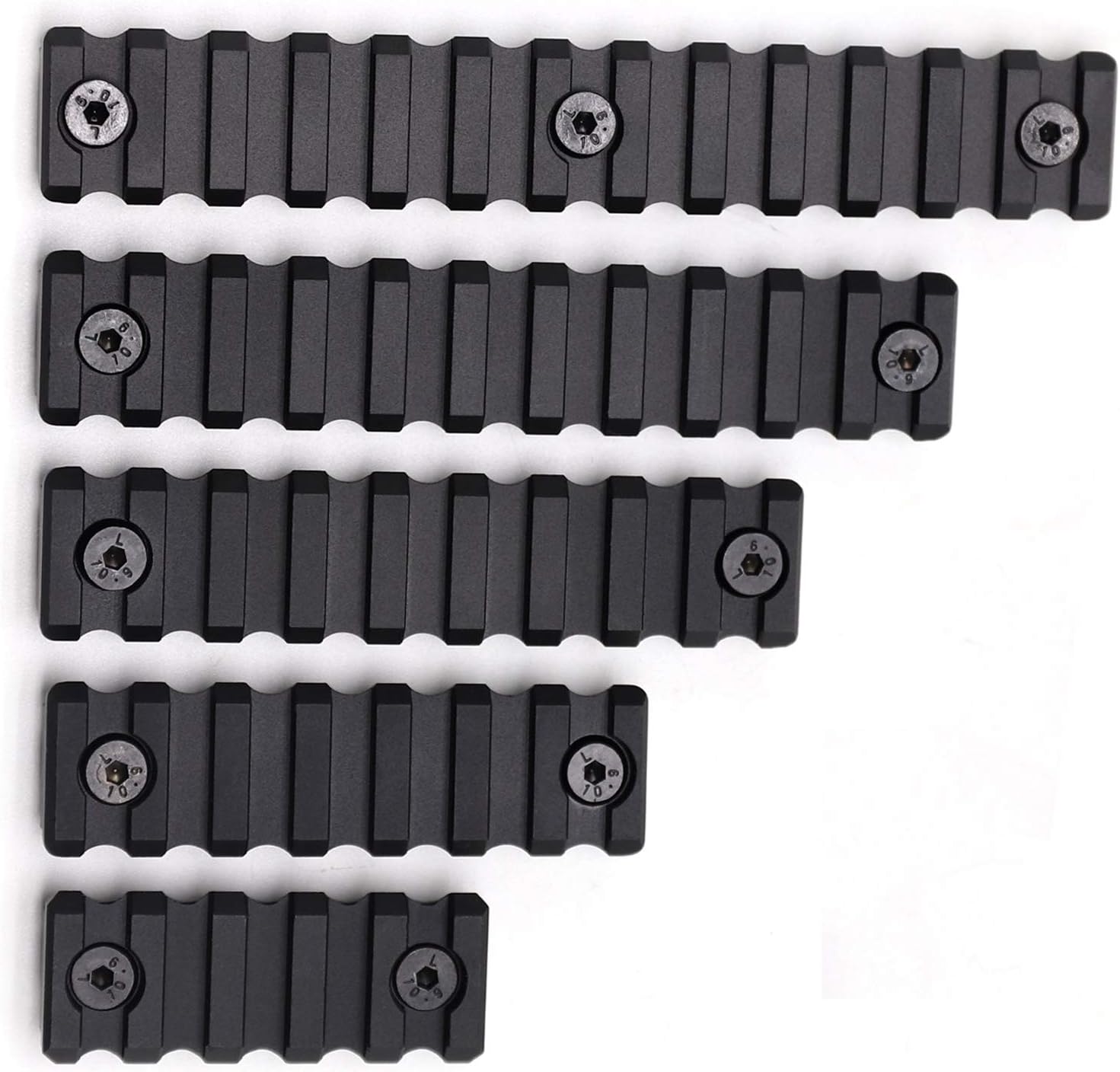 GOODTAC Universal 5,7,9,11,13slots Picatinny Rail Section with Dual Interface Compatible of Keymod & Mloc (Black)-5 Pack : Sports & Outdoors