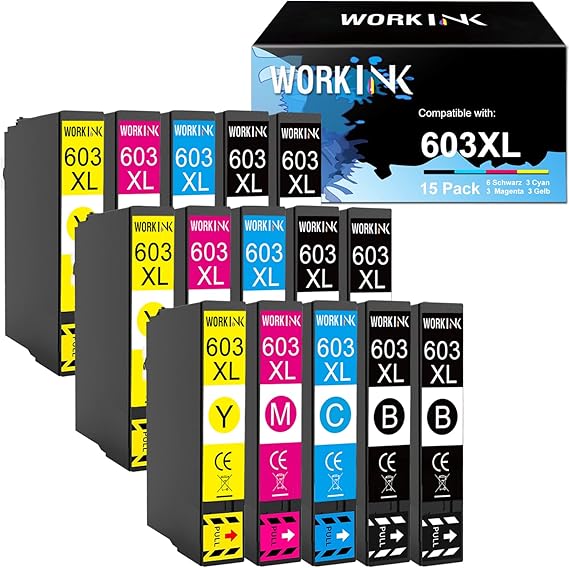 Cartouches D’encre 603 XL Compatibles – Pour Imprimantes Epson XP Et WF Série – Haute Capacité, Noir
