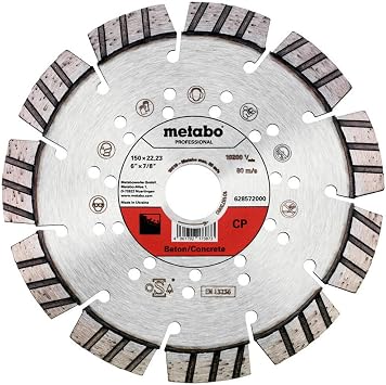 METABO 6"X7/8 Diamond Cutting Wheel, 628572000