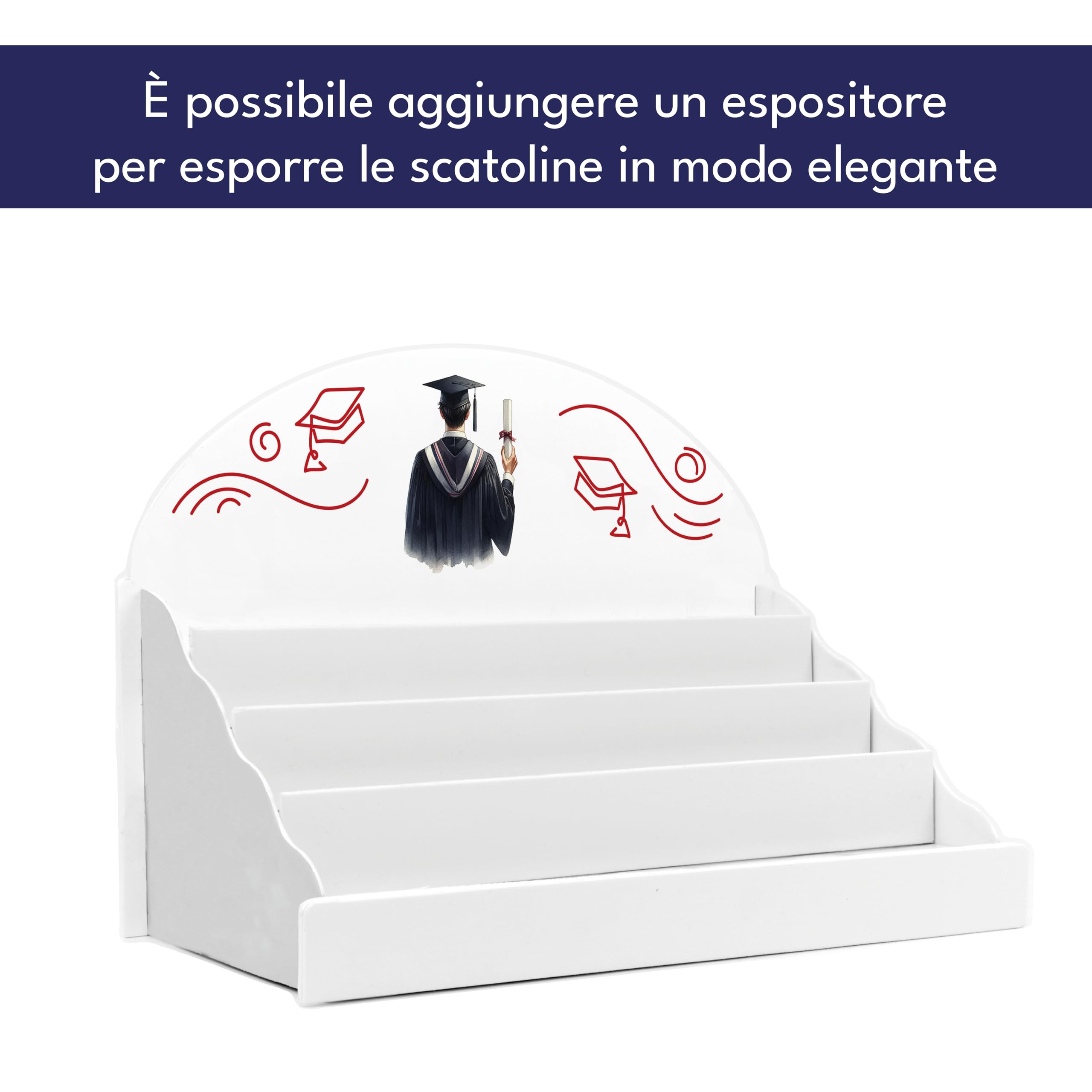 Scatoline Portaconfetti Laurea (24 Pezzi) – Personalizzabili con Nome e Data (Laureato Doodle)