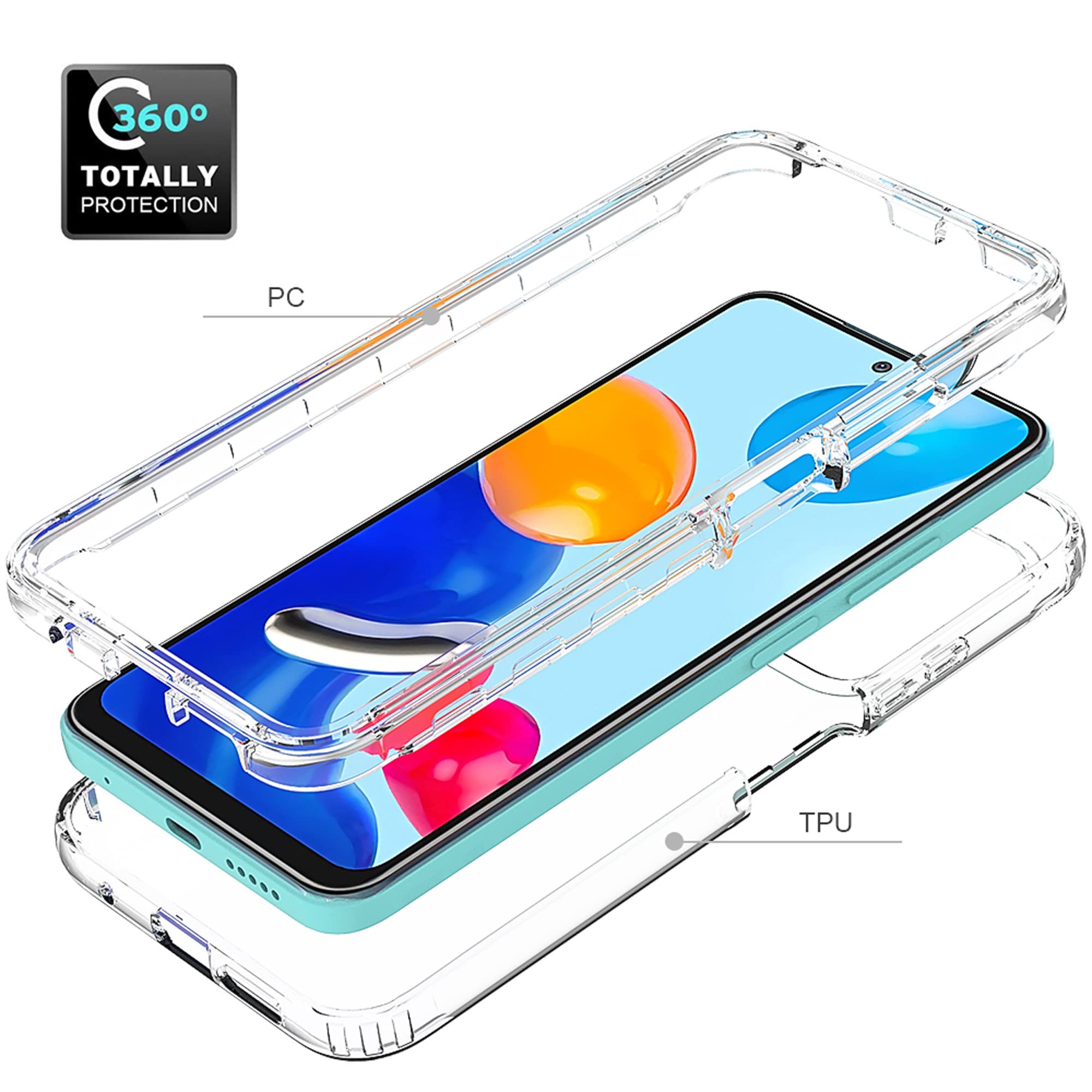 HHUAN Silicone Coque Pour Xiaomi Redmi Note 11S (6.43"), Ultra-Mince, Anti- Jaunissement, Transparent Antichoc Souple TPU Bumper De Protection Housse Etui Pour Xiaomi Redmi Note 11S - WM92