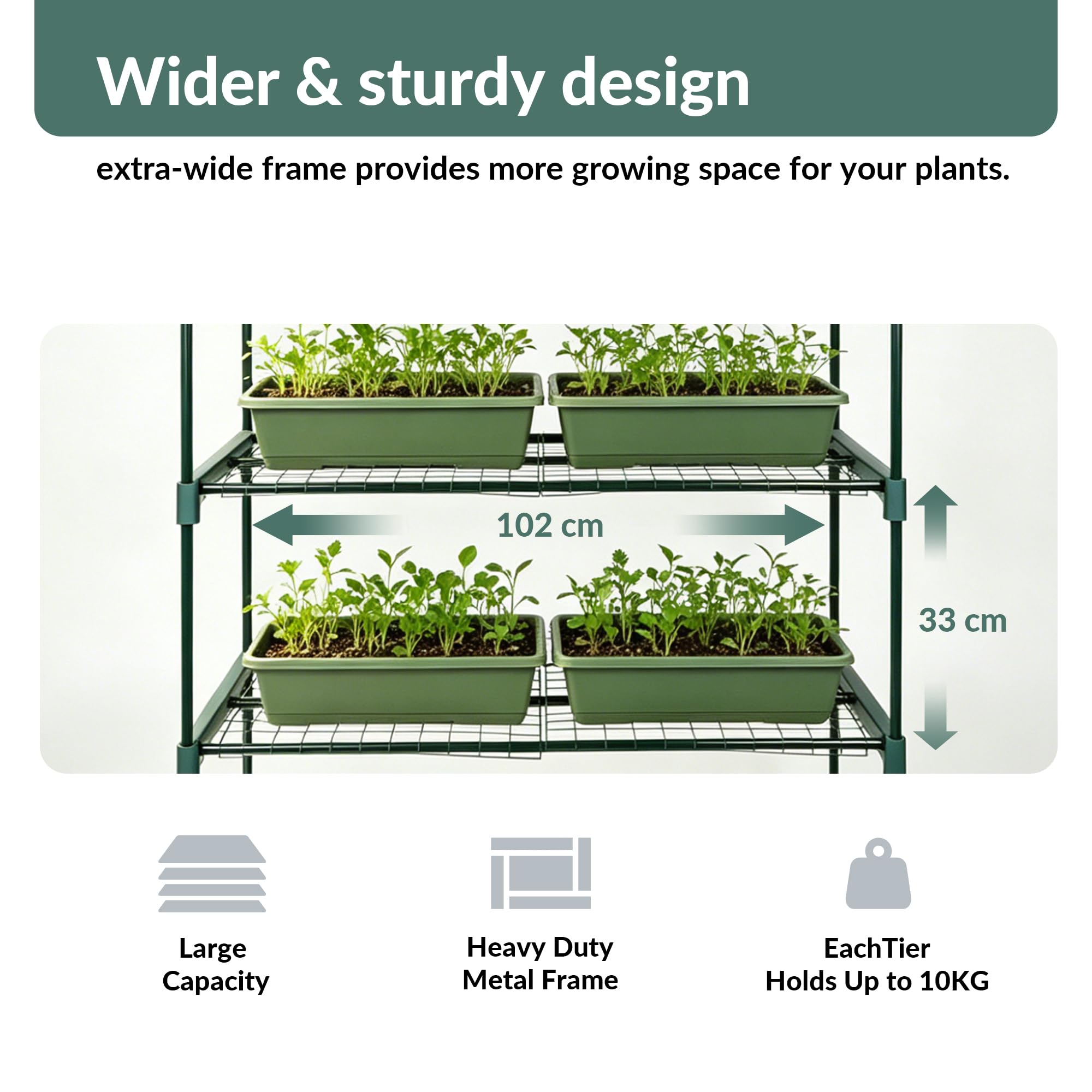 Mini Serre de Jardin 4 Niveaux 102x160x49 cm Couverture PVC Transparente Épaisse,Étagères Démontables,Serre Potager pour Légumes,Semis Serre Tomates de Jardin Exterieur Anti Insectes