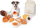 Nocciola 10 Pack Bread Dog Toys with a Grocery Bag,Crinkle Squeaky Dog Toys to Keep Them Busy, Small Dog Toys for Boredom,Durable Plush Dog Toys for Small Medium Dogs, Cute Stuffed Puppy Toys