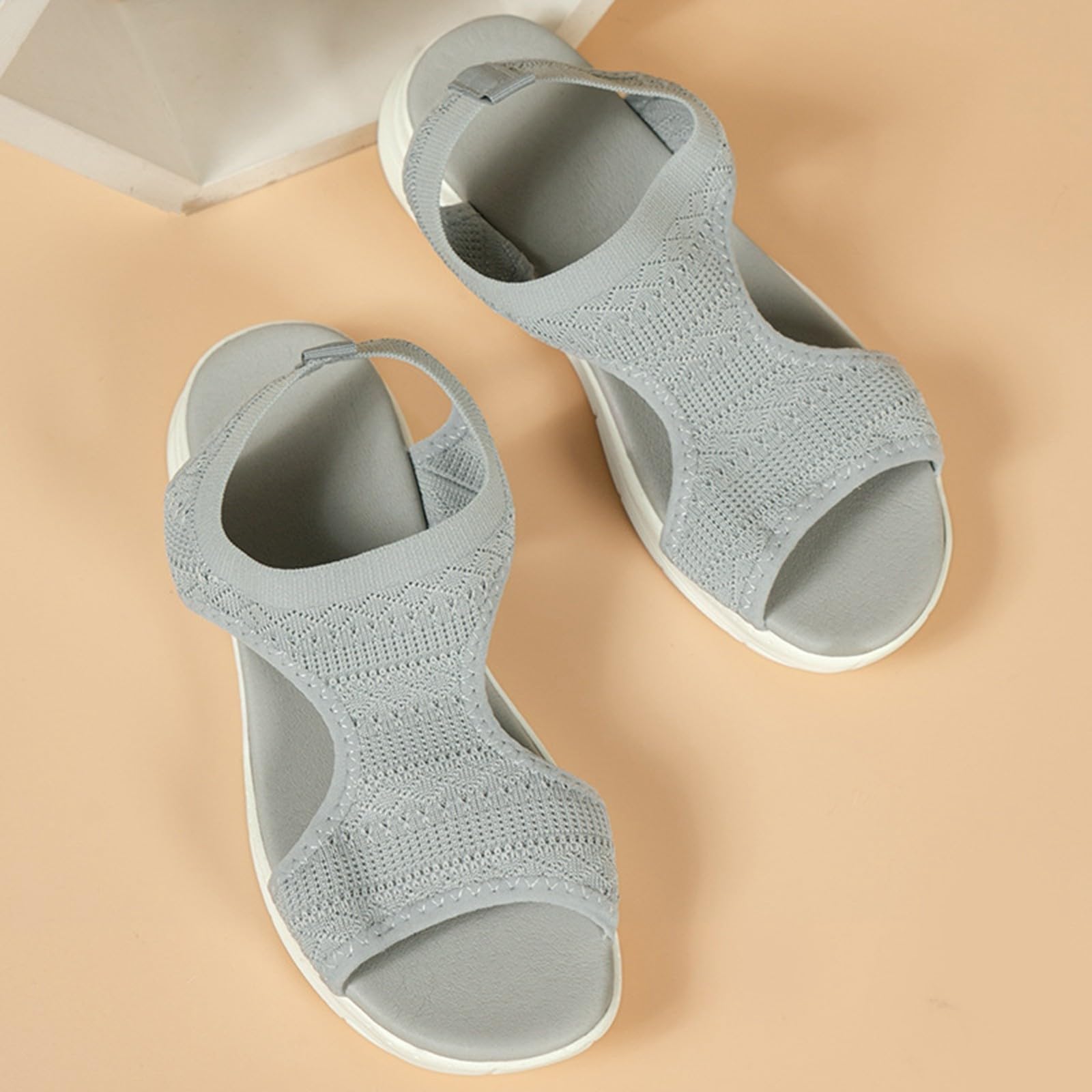 Orthotic Sandalen Damen Sommer Breite Füße Schuhe Bequem Waschbare Slingback Wandern Slides Sandals mit Weiche Fussbett Outdoor Wassersandalen Casual Strick Plateau Sandalen Sommerschuhe Frauen