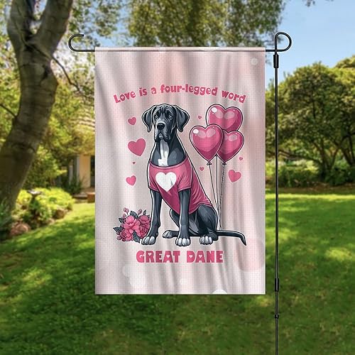 Miniatura 3 de Bandera de jardín con texto en inglés "Love is a Four-Legged Word Great Danes", lona de 12 x 18 pulgadas, para amantes de los perros, idea de