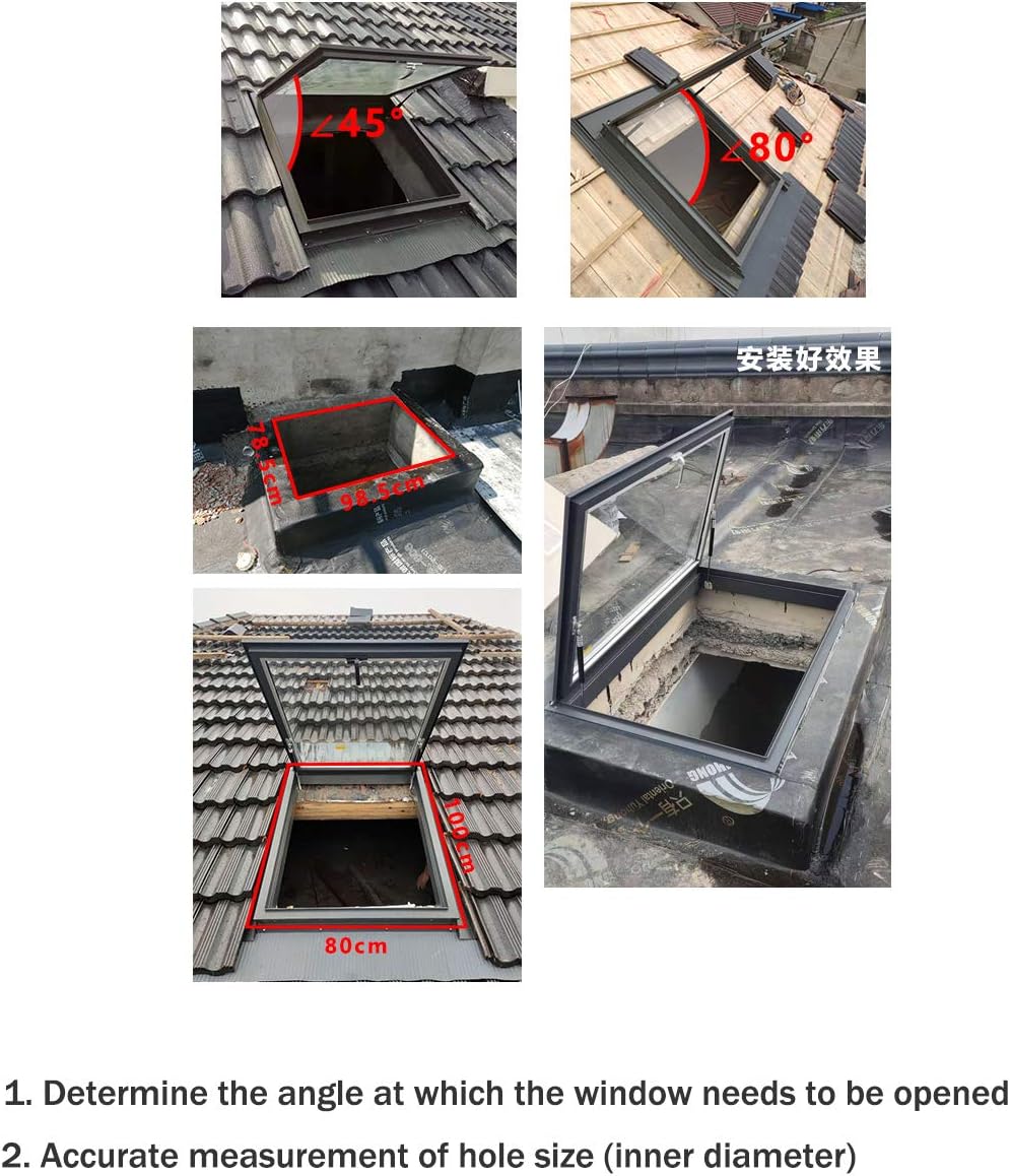 Aluminium alloy roof window and skylight/basement daylighting window/roof viewing window can be customized size (Hole custom,electric)