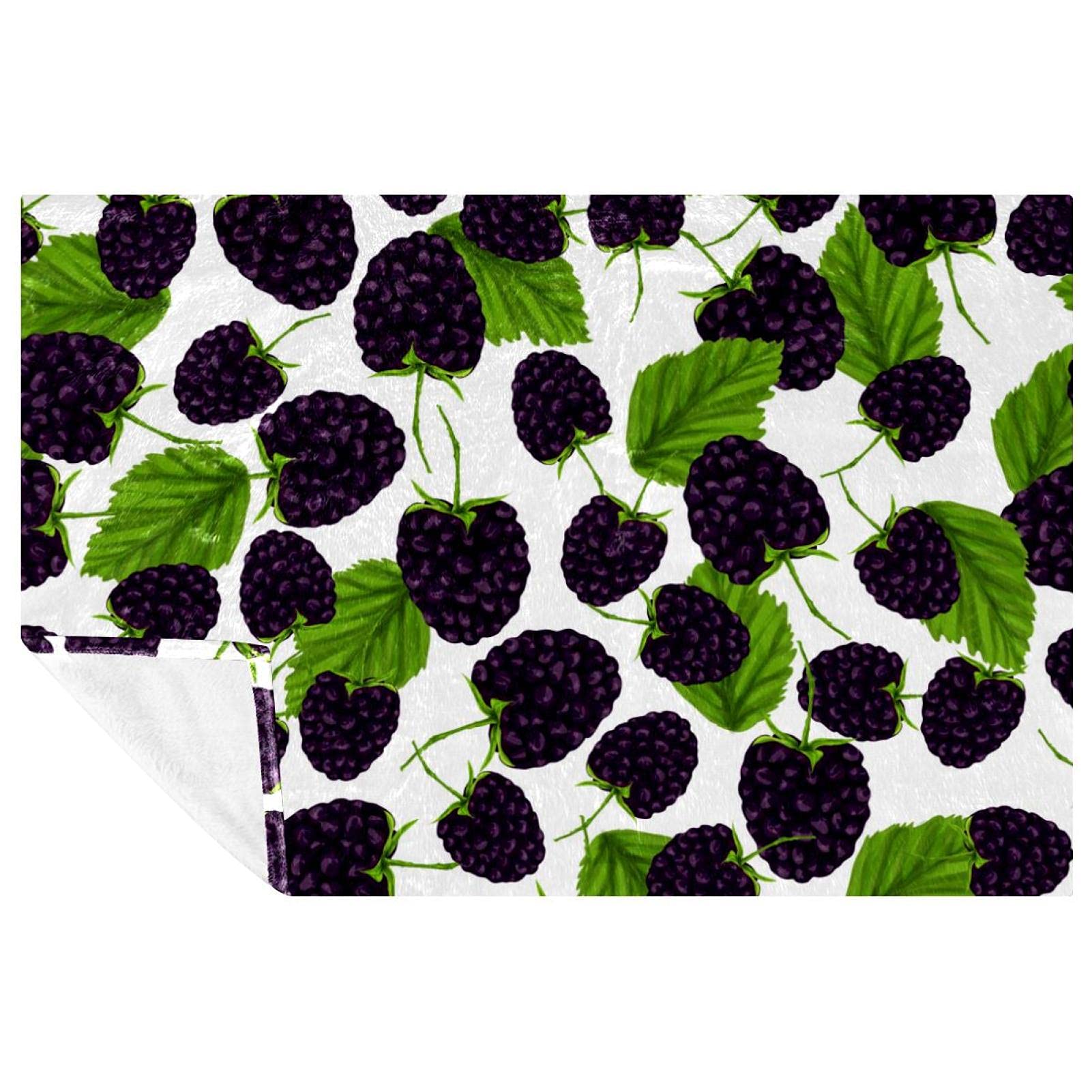 Couverture douce et chaude motif mûre 150x100cm pour lit adulte, canapé salon et camping extérieur