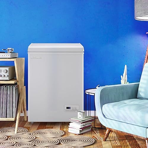 Miniatura 8 de Mini congelador profundo con puerta abierta, congelador, compacto, con cesta de almacenamiento extraíble, para el hogar, apartamento, garaje, color