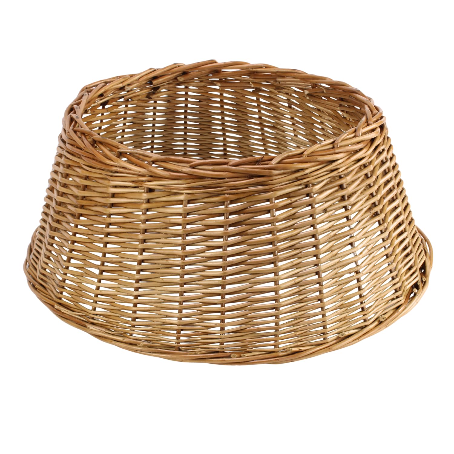 Gadsby Brown Natural Wicker Christmas Tree Skirt Xmas Stand Cover Xmas Decoration Basket (, Large)