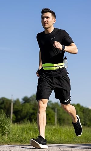 Miniatura 9 de Cinturón de correr para hombres y mujeres, bolsa segura para correr, para teléfono, llaves y artículos esenciales, para todos los teléfonos