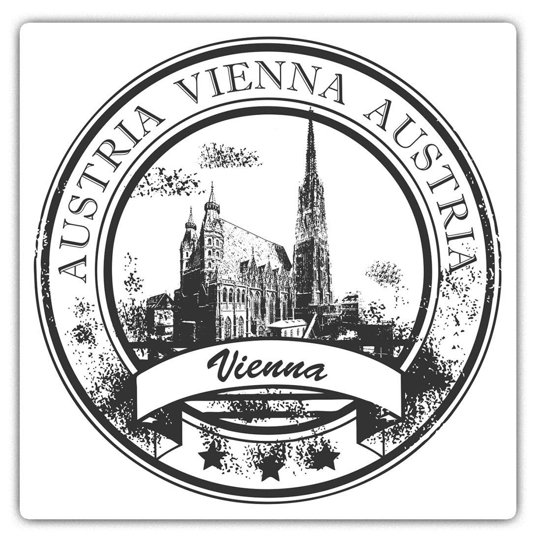 2 x Square 10cm Vinyl Stickers - Vienna Austria Travel Stamp Austrian 40441