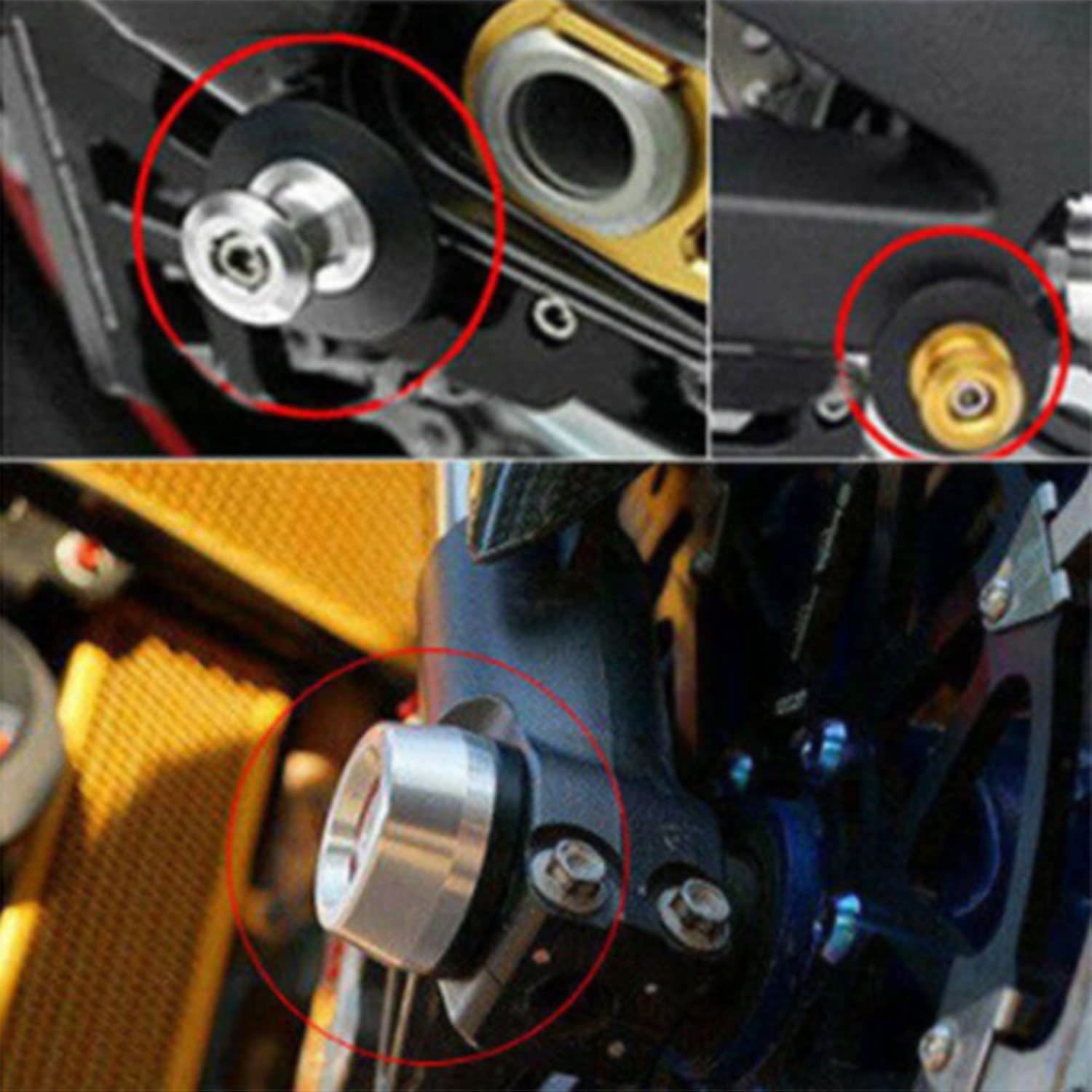Schwingenspule für CBR650R CB650R CB650F CBR650F, Schwingengleiter montieren Bobbin Motorrad-Hebeschrauben (schwarz)