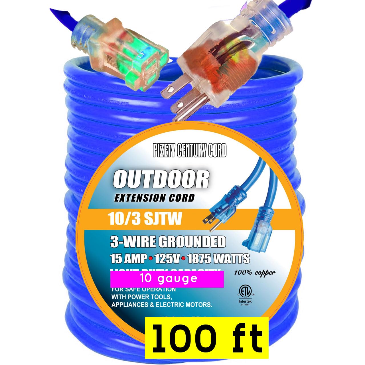 75 Ft 10 Gauge Extension Cord
