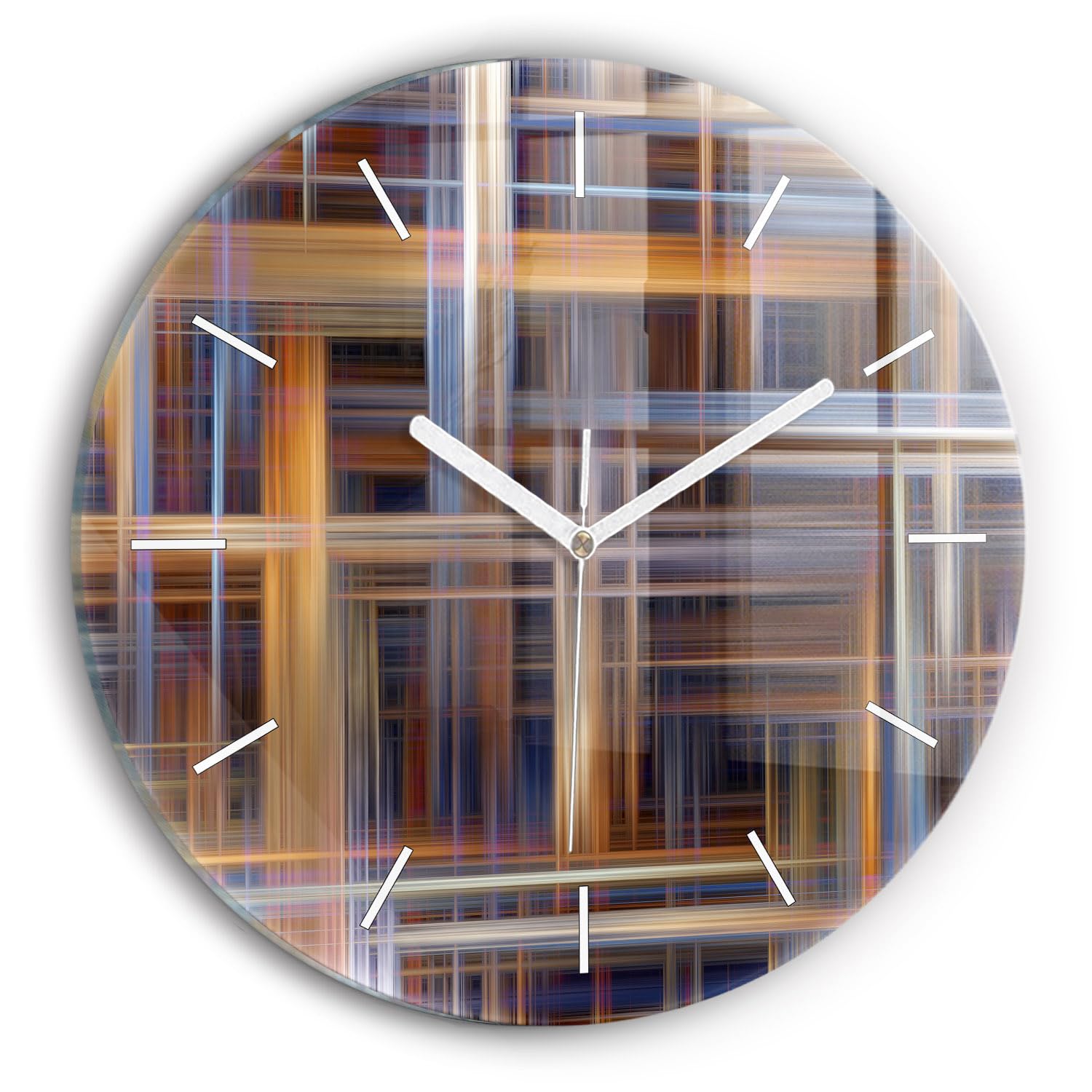 Horlogerie Moderne abstraite de 30 cm Wallfluent pour décorer un salon contemporain et calme