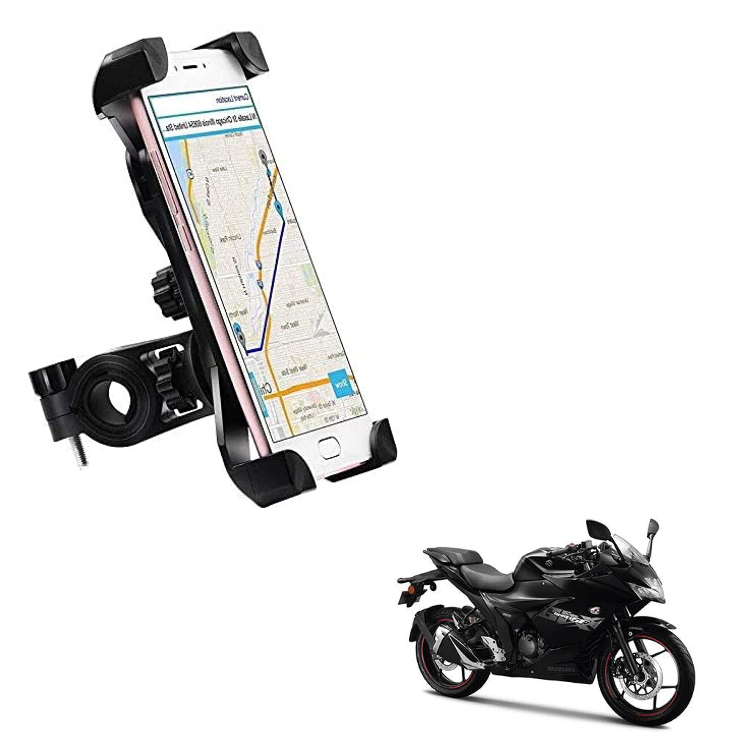 Bike Phone Mount Anti Shake and Stable Cradle Clamp with 360° Rotation Bike Phone Holder for Suzuki Gixxer SF (1 PCs, Black)-picture-27