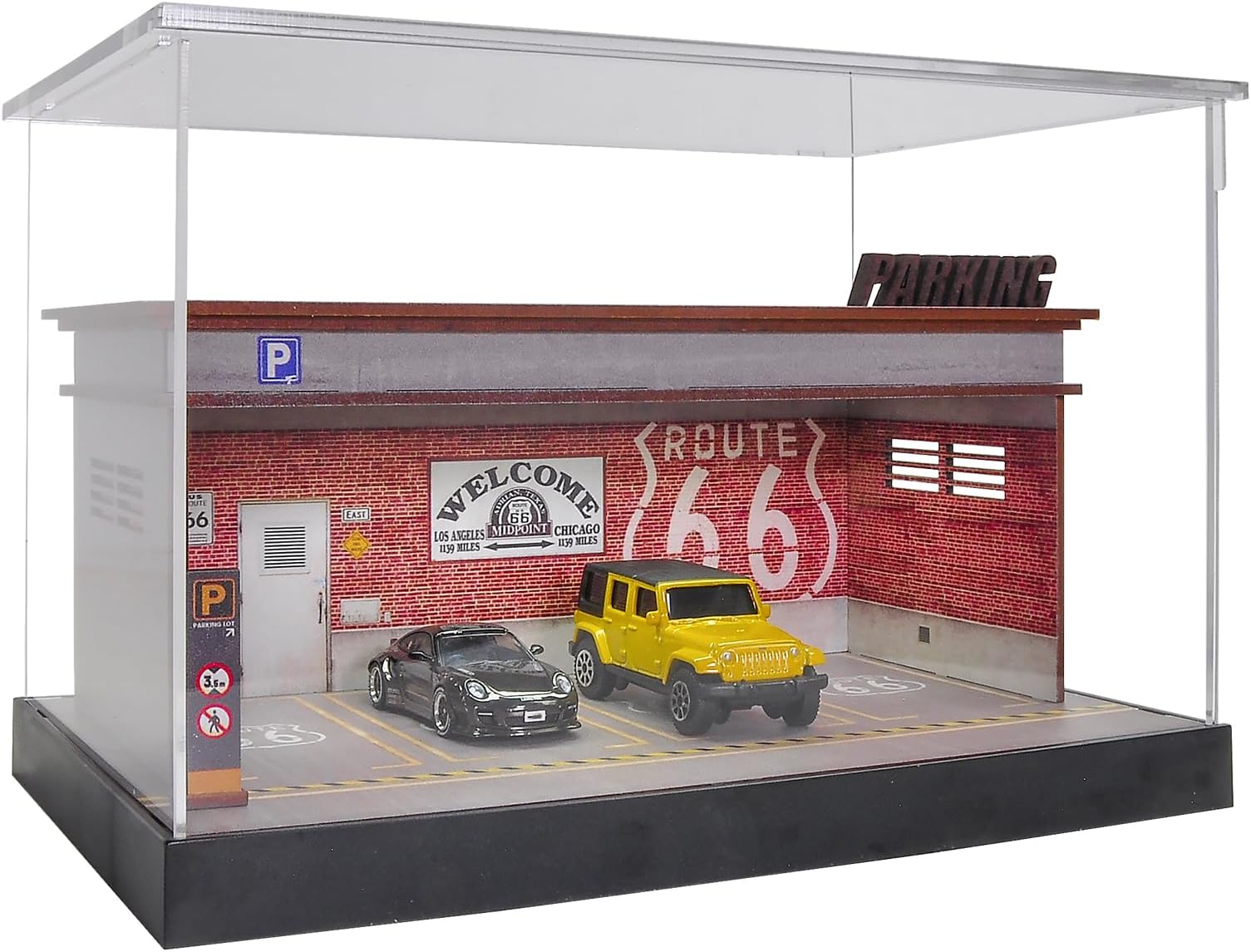 Hot Wheels Display Case 1/64 Scale Diecast Model Car Display Case with LED Light