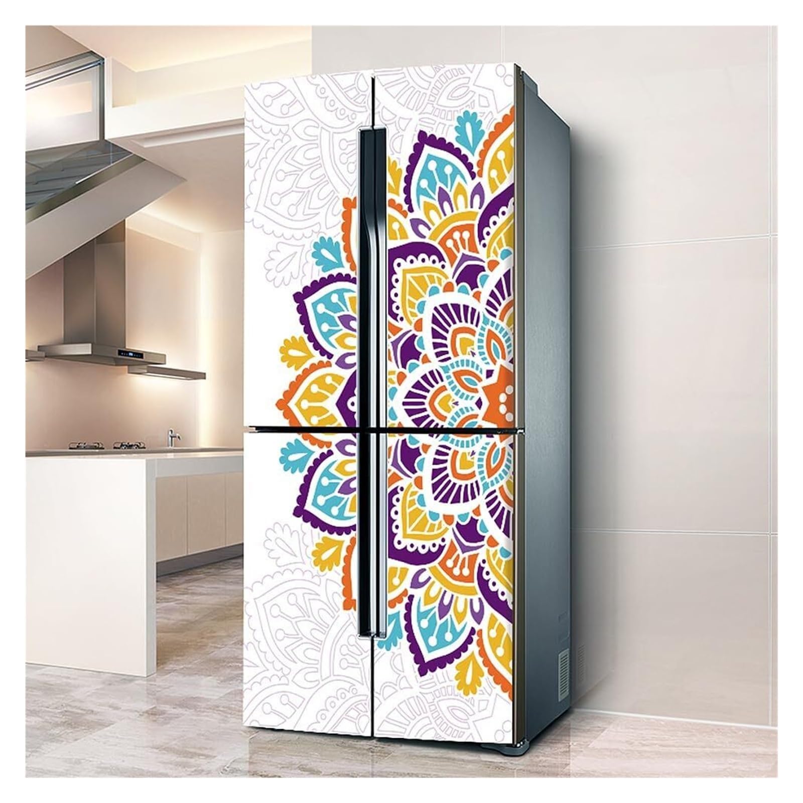 GDHKDDFL Minimalist, luxury-inspired fridge decals, Fridge Sticker Full Covering Door Covers Skins Wall Stickers for Kitchen Decal(L: 100x180 cm)
