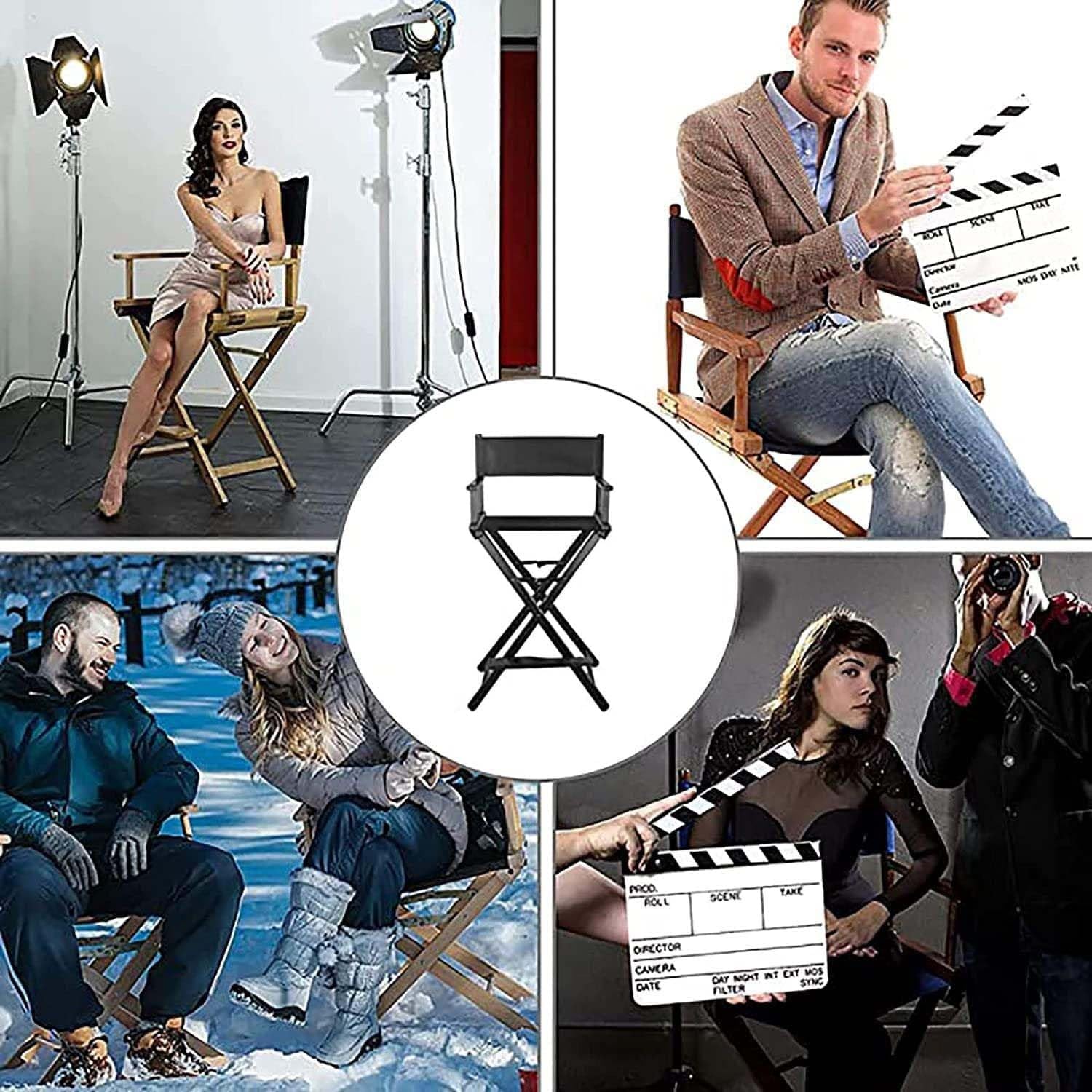 Director Chair Make-up Artist Chair,Folding Director Chair,Aluminium Portable Chair,Foldable Make-up Artist Chair,Suitable for Dressing Room,Beauty Salon,Studio (Color : Pink)