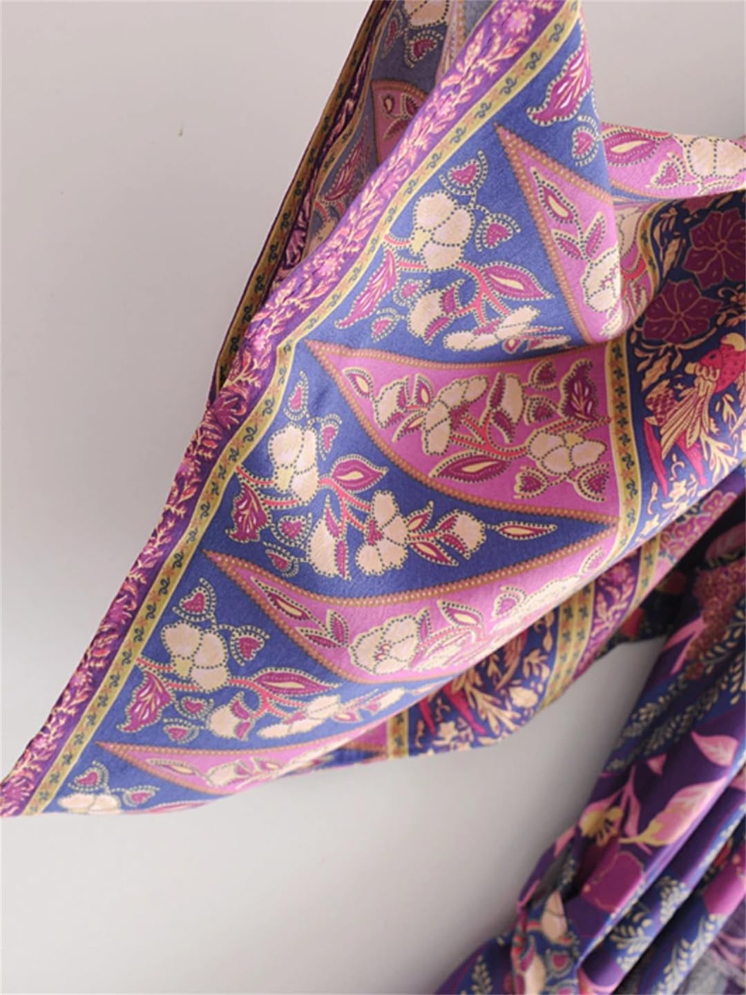 Disimlarl Kimono bohemio con estampado floral para mujer, con cuello en V, mangas murciélago, rayón, maxi bata para cubrir el bikini