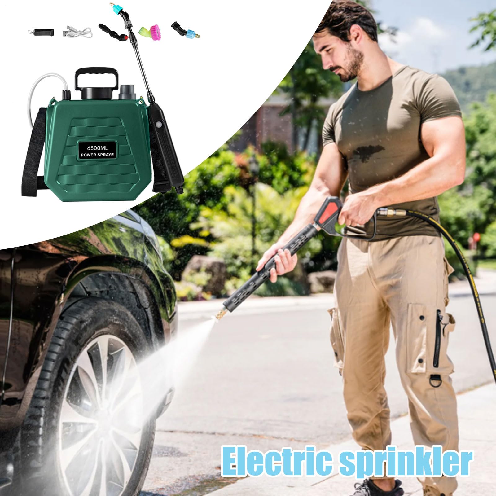 Mochila Pulverizadora Eléctrica Recargable Mochila Rociador con Correa