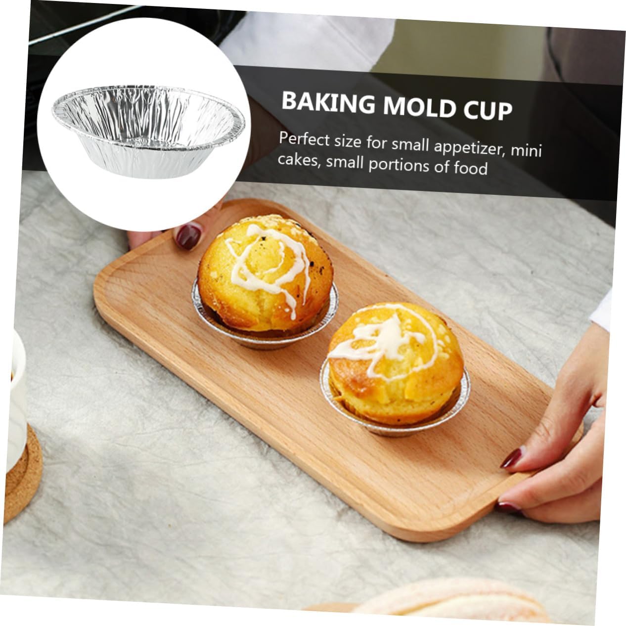 Egg Tart Molds One-use Tin Foil Molds Egg Tart Pans Lids Cupcake for Supermarket Baking Parties