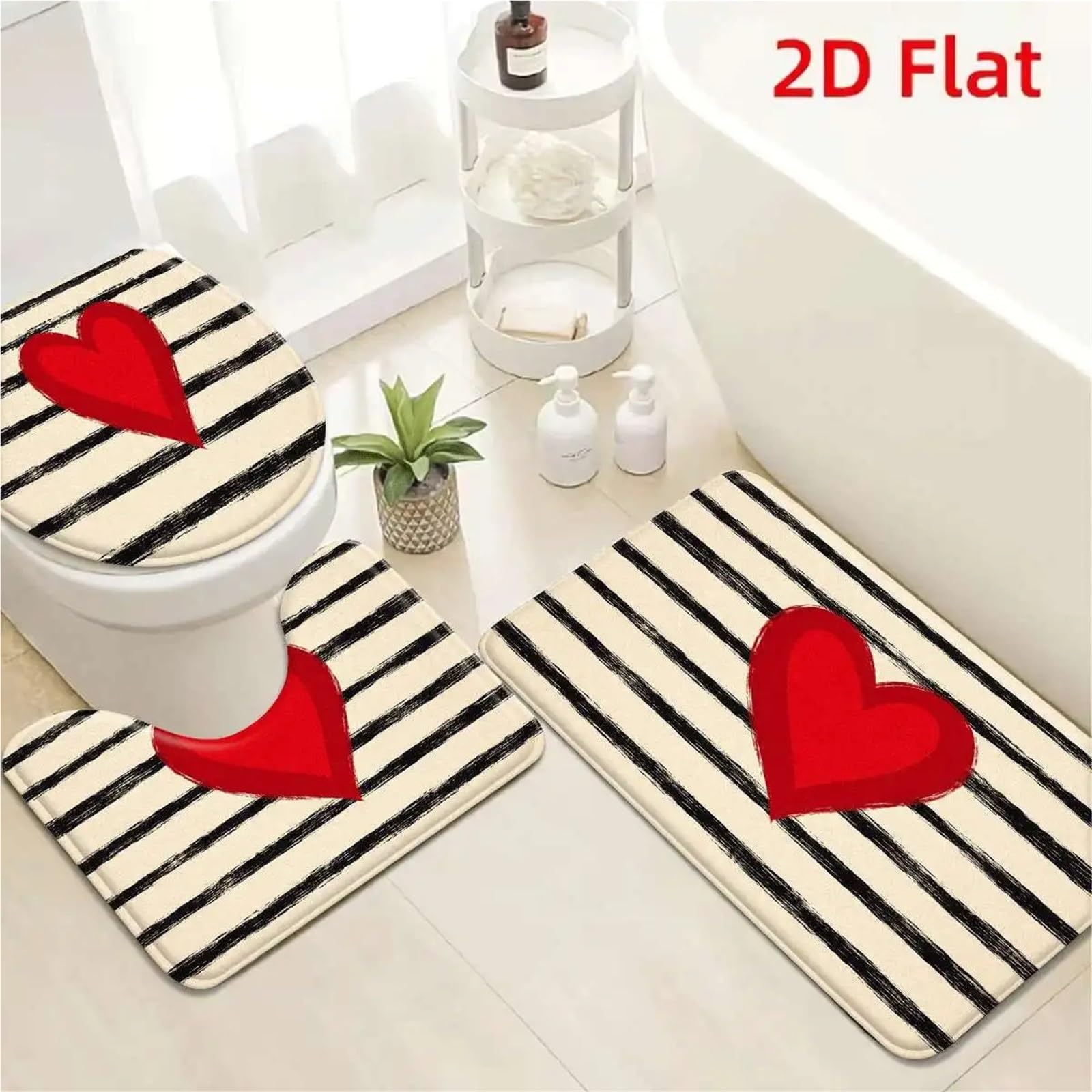 Tapis de Bain Tapis de Bain crème 3 pièces