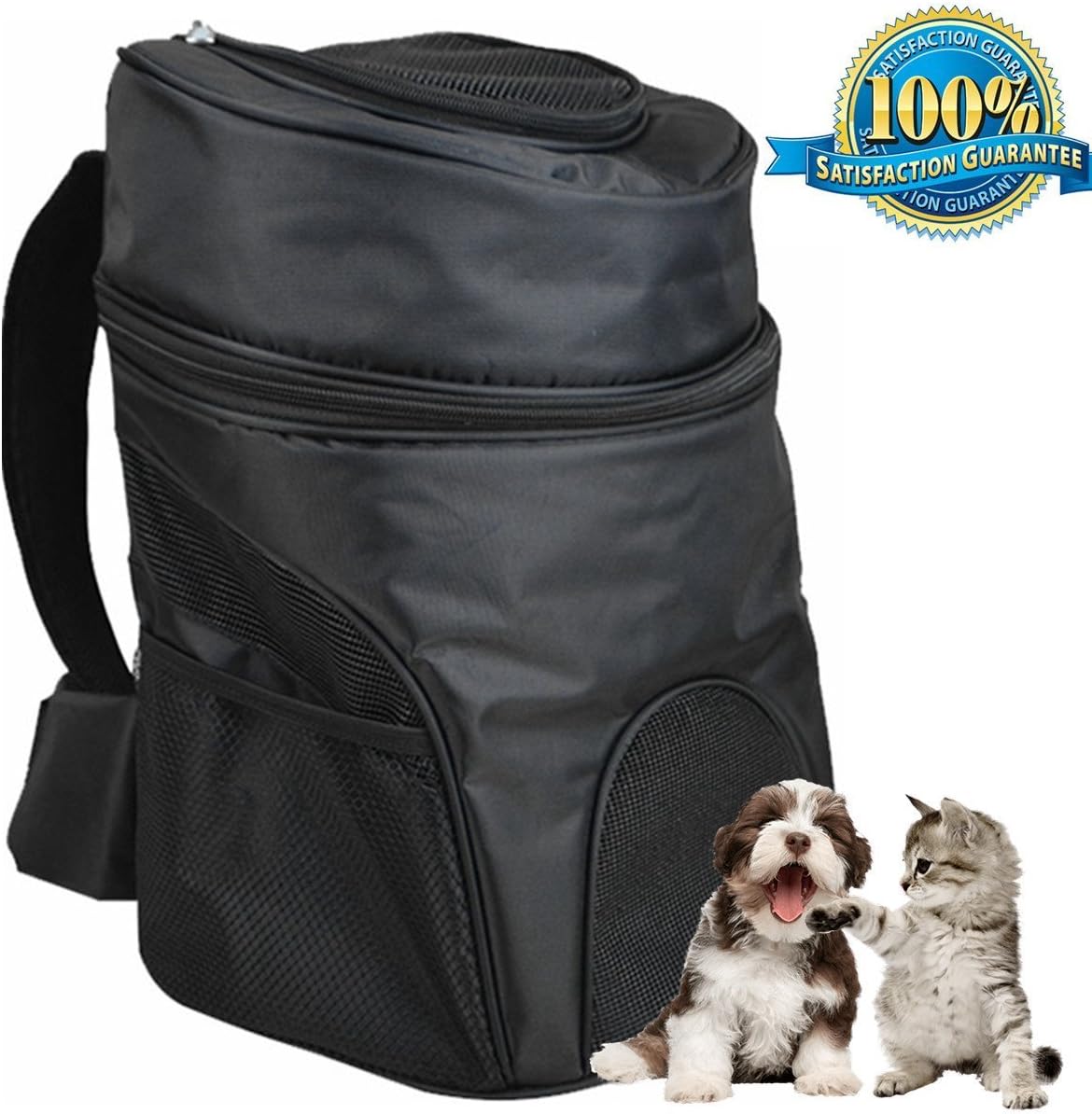 Aoxsen Big Pet Backpack Double Shoulder Bag Dog Cat Pet Carrier Portable Front Back Airline Travel Approved Carriers Puppy Cage Breathable Mesh Window Backbag for Traveling, Camping