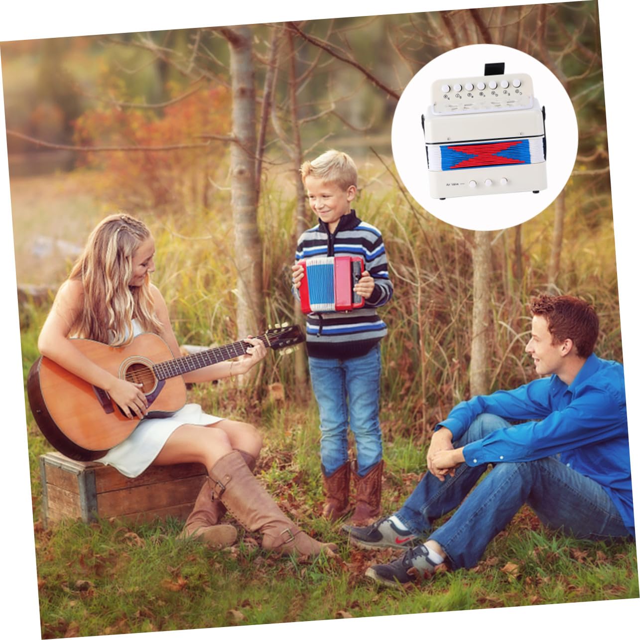 Mini Acordeón para Material Abs y Metal Juguete Musical Educativo para Principiantes Instrumento Didáctico para Desarrollo Creativo Infantil