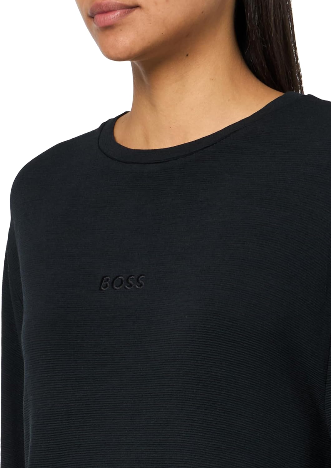 BOSS Women's Blair Ribbed Jersey Long Sleeve Shirt - Image 3