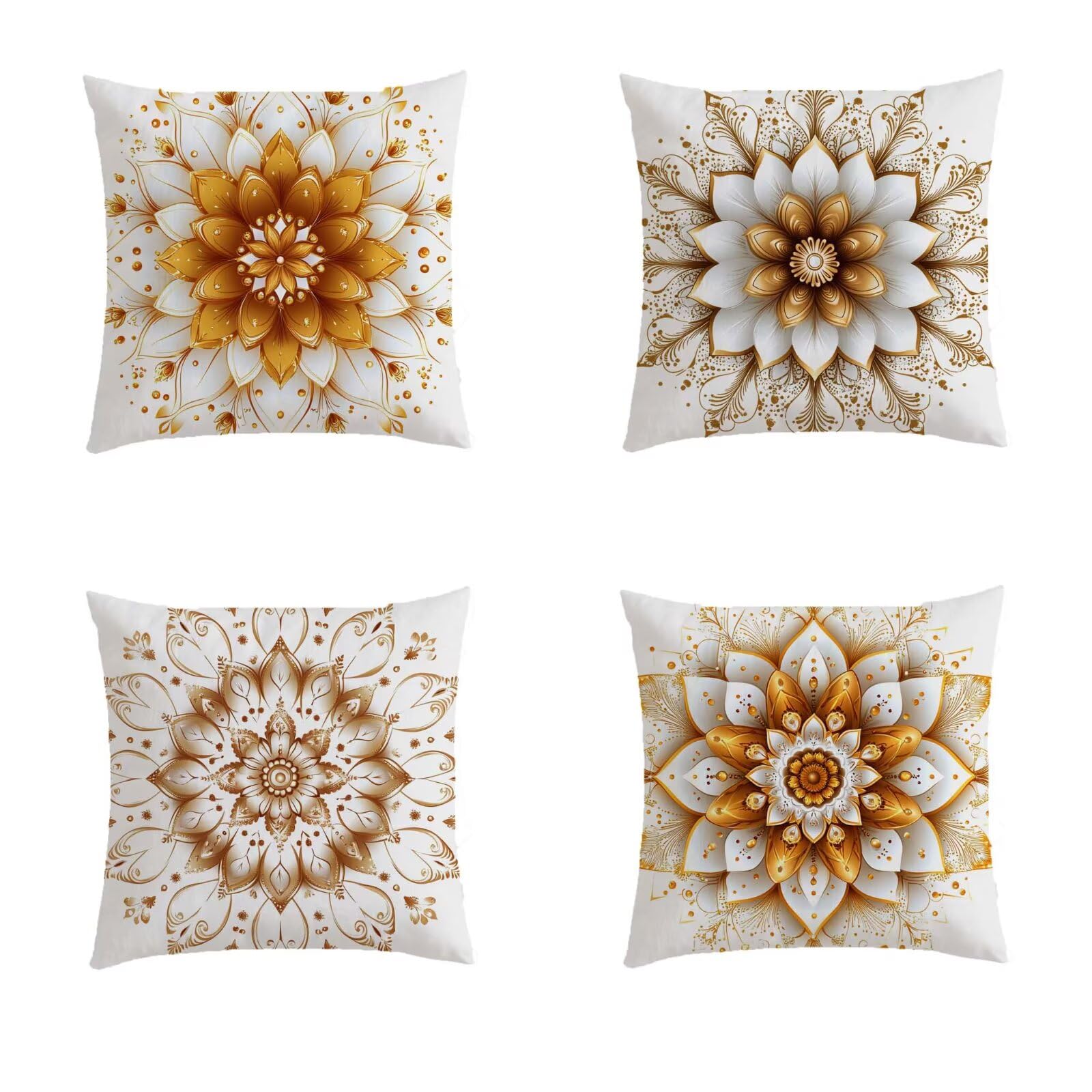 Housse de coussin salon de jardin d'un raffinement absolu, lin texturé 50x50 cm orange