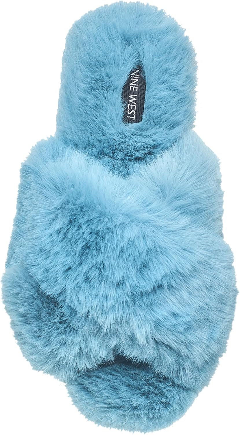 Nine West Women’s Plush Fuzzy Slide Slippers - Soft & Cozy, Multiple Colors - OCBL Size Large - Image 6
