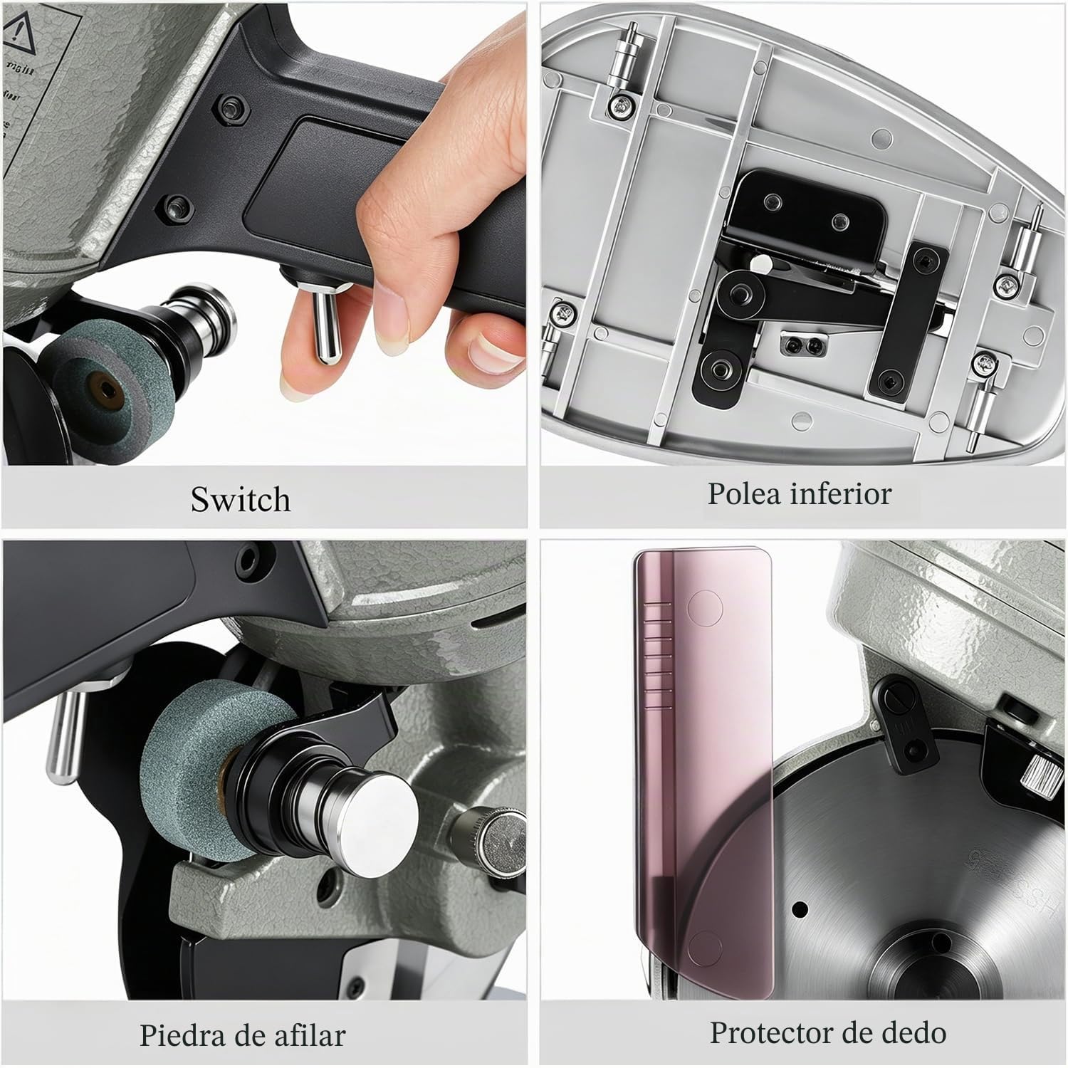 CGOLDENWALL Cortador Tela Rotativo Electrico YJ-125, Cuchilla 125mm | 40mm Grosor Max de Corte, Afilado Automatico, Cuchilla Repuesto, Textil Cuero