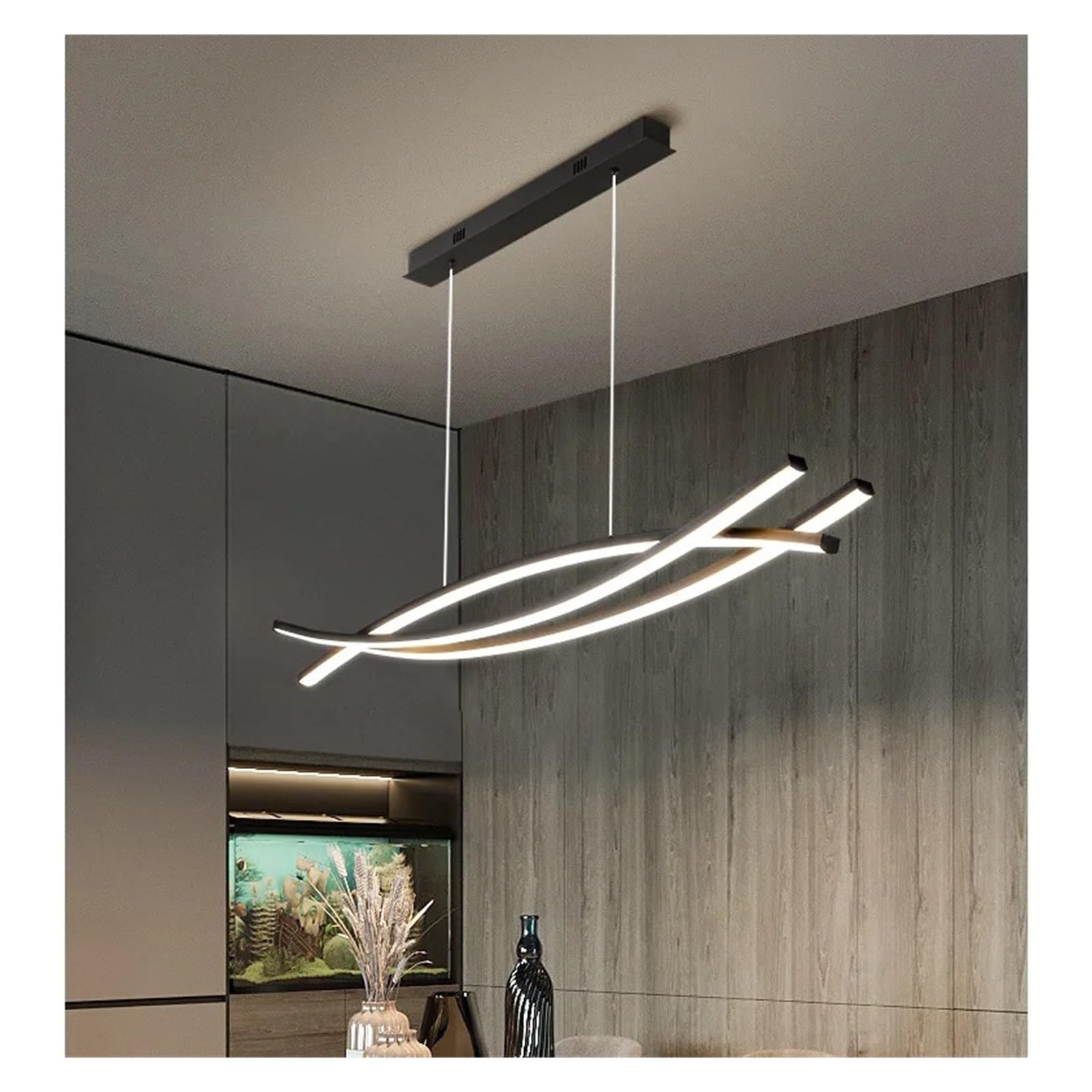 Lampadario a Sospensione per Isola da Pranzo, lampadario a soffitto, Striscia da Cucina in Alluminio, Lampada a Sospensione a LED per casa, Spazio