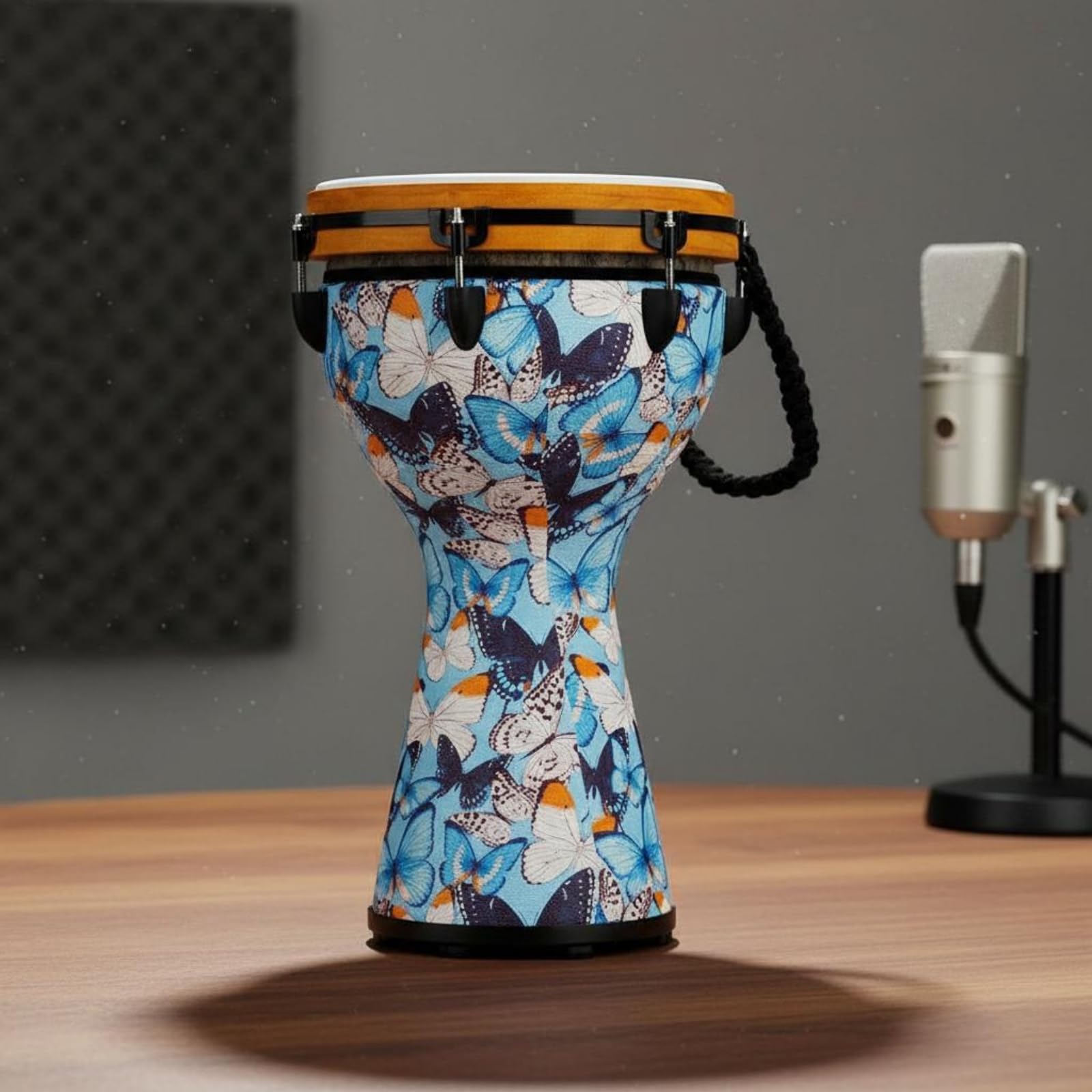 Tamburo per Bambini Tamburo a Mano Percussione Strumento Acustico 12pollici Regolazione a Viti Testa Composita Rim Protetto Trasporto Comodo Adatto per Prove Aula Musica Casa