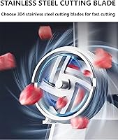 Vista 7 de Picadora de carne eléctrica, máquina multifuncional de procesamiento de alimentos para el hogar, acero inoxidable blanco