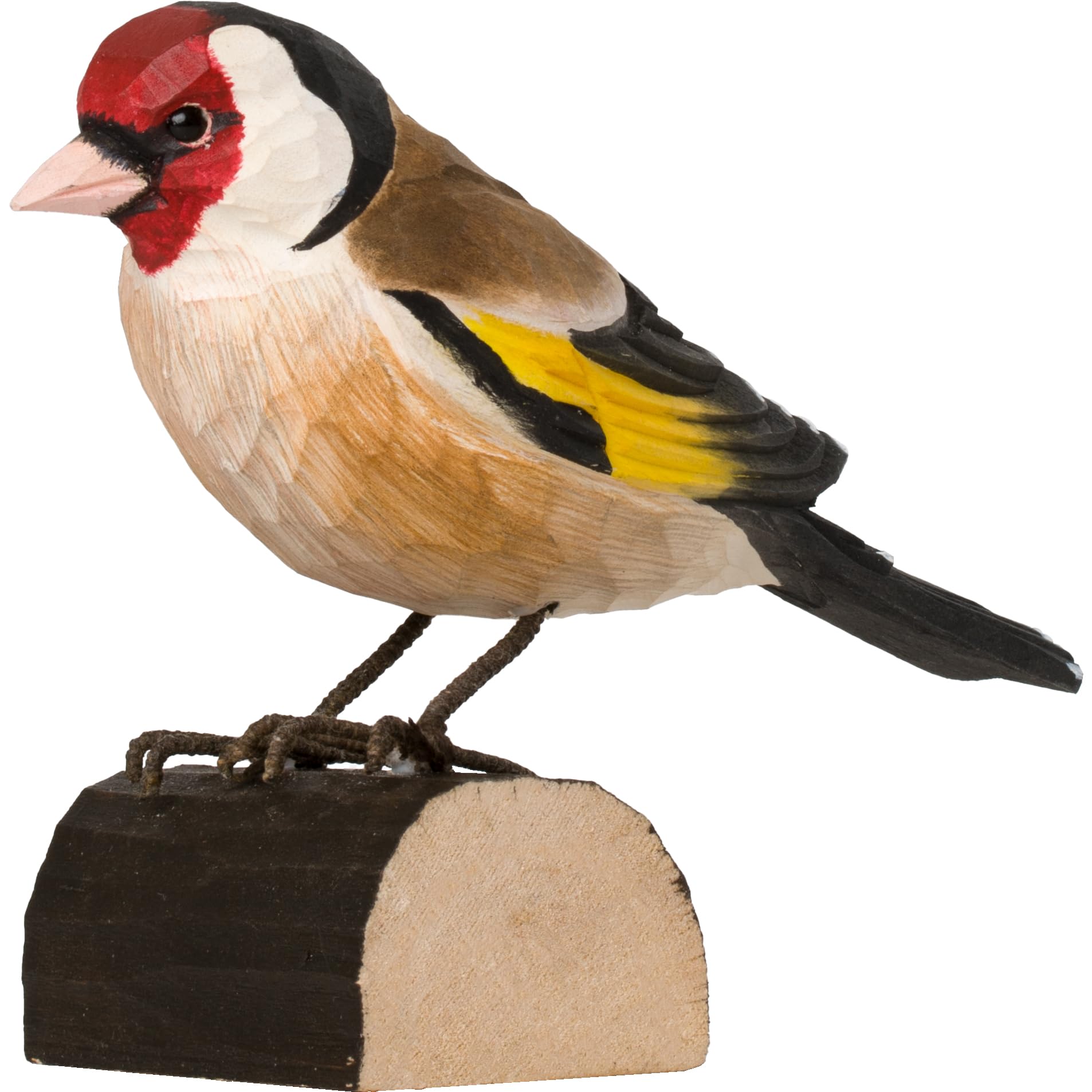 Wooden Goldfinch Ornament Hand Carved Decorative Bird Figurine Swedish DecoBird Goldfinch Gifts for Nature Lovers and Bird Enthusiasts - Wildlife Garden