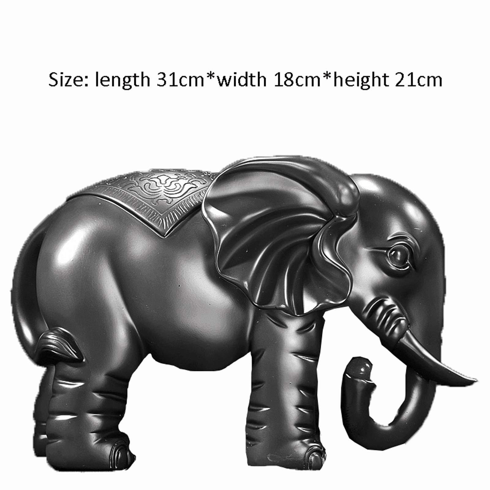 Amazon.co.jp: 幸運の象の彫刻像、象の装飾品、耐久性のある樹脂、風水