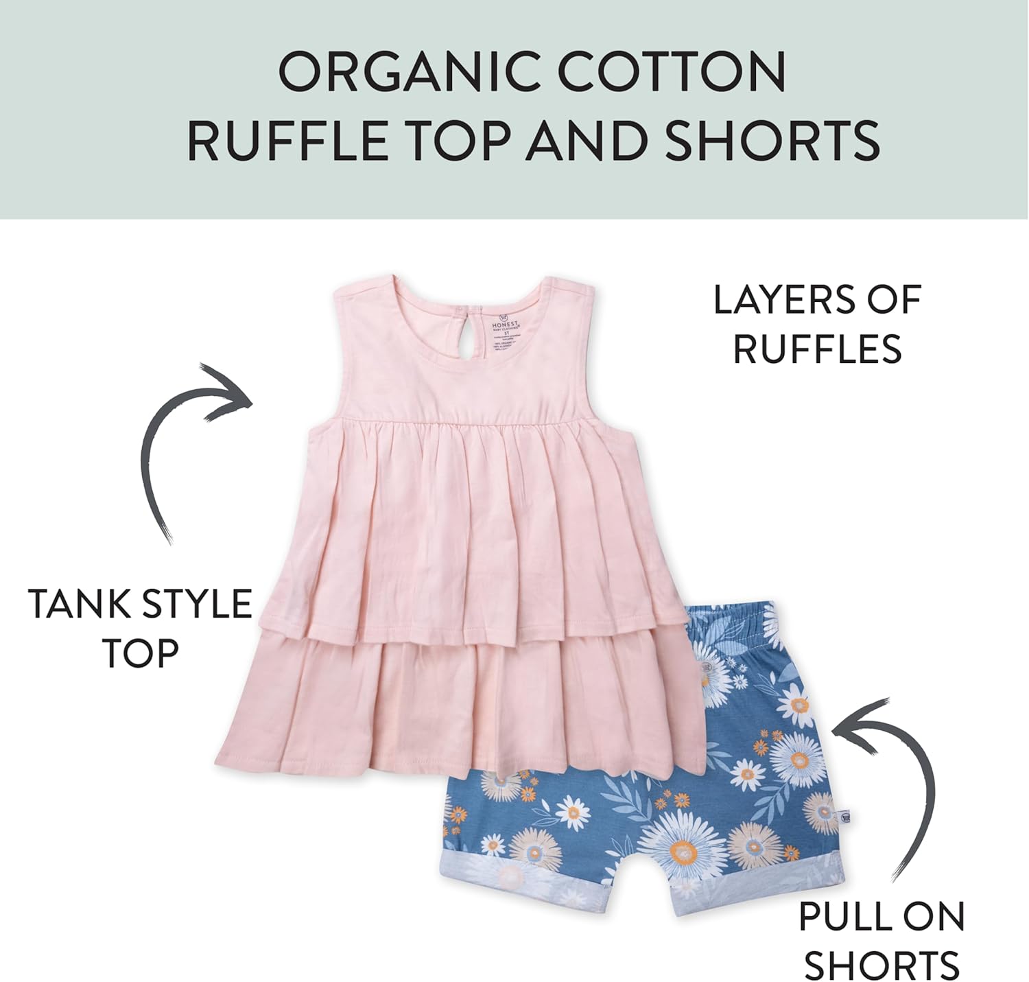 2-Piece Shirt & Short Set for Infant, Baby and Toddler Girls - Image 2