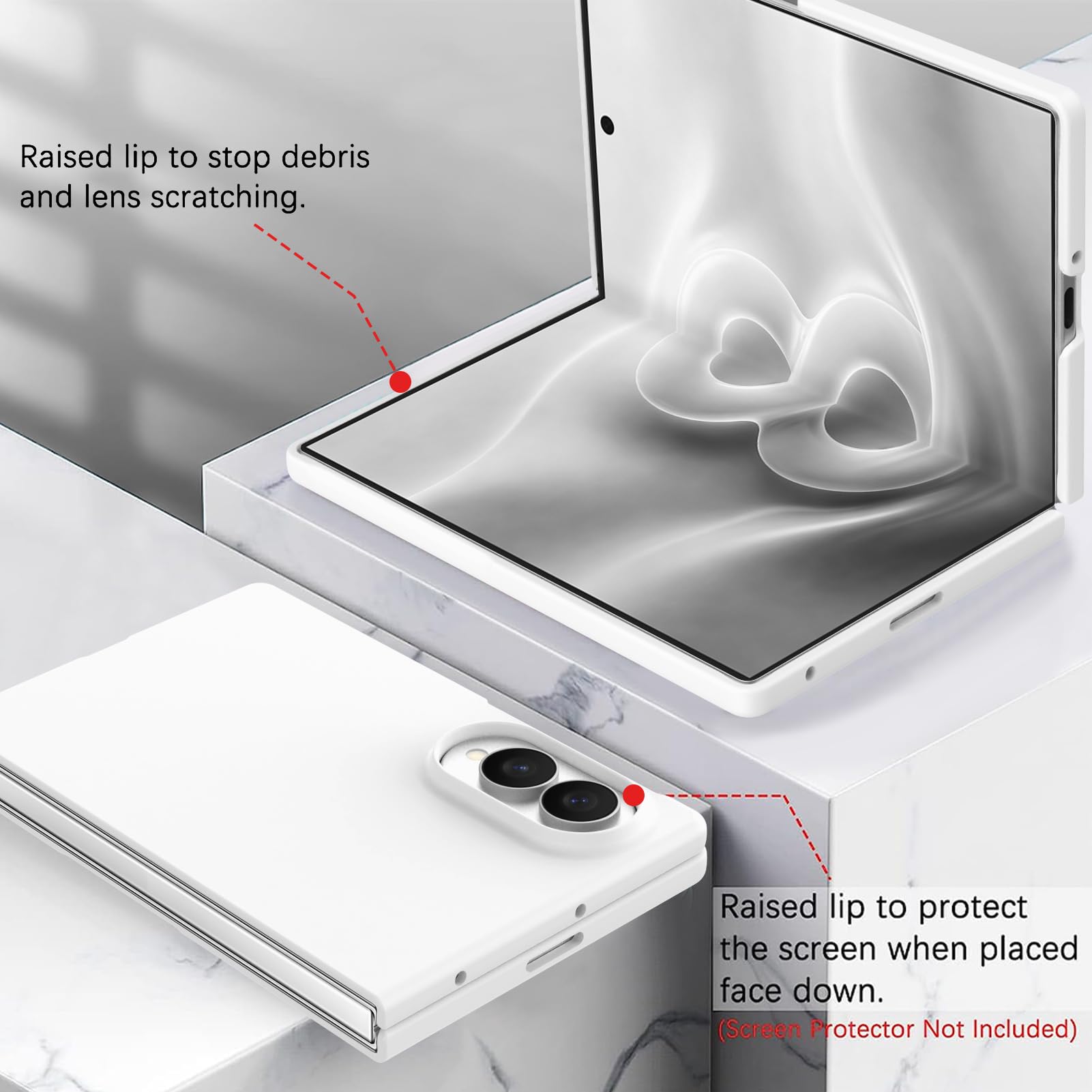 tharlet Funda compatible con Samsung Galaxy Z Fold 8 2026, color blanco