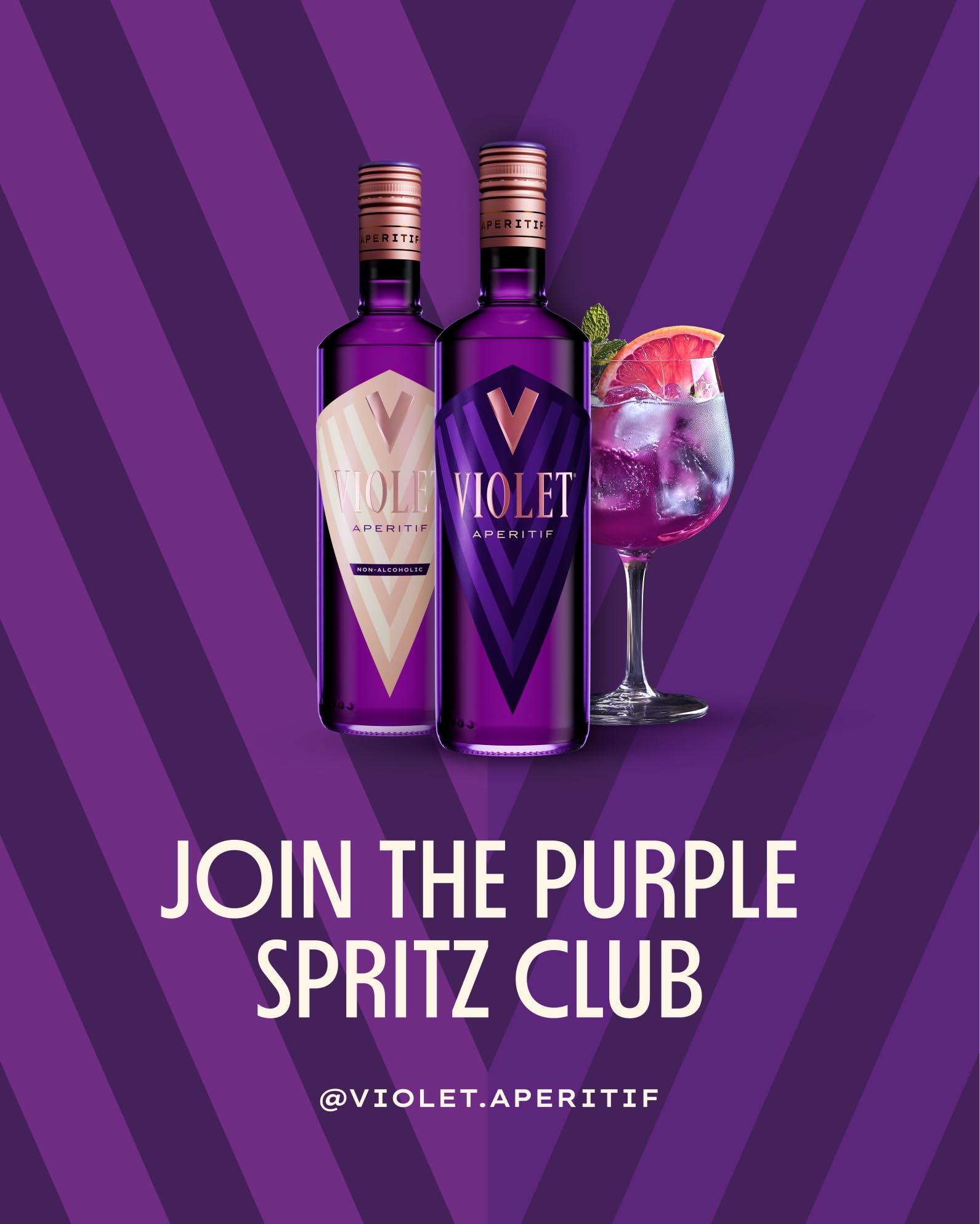 Violet Aperitif | fruchtig-herb aus Traube, Grapefruit, Rhabarber | leichter, ikonischer Genuss mit 15% vol. | Ideal als Spritz, Longdrink und Cocktail Basis (1 x 0,7L)