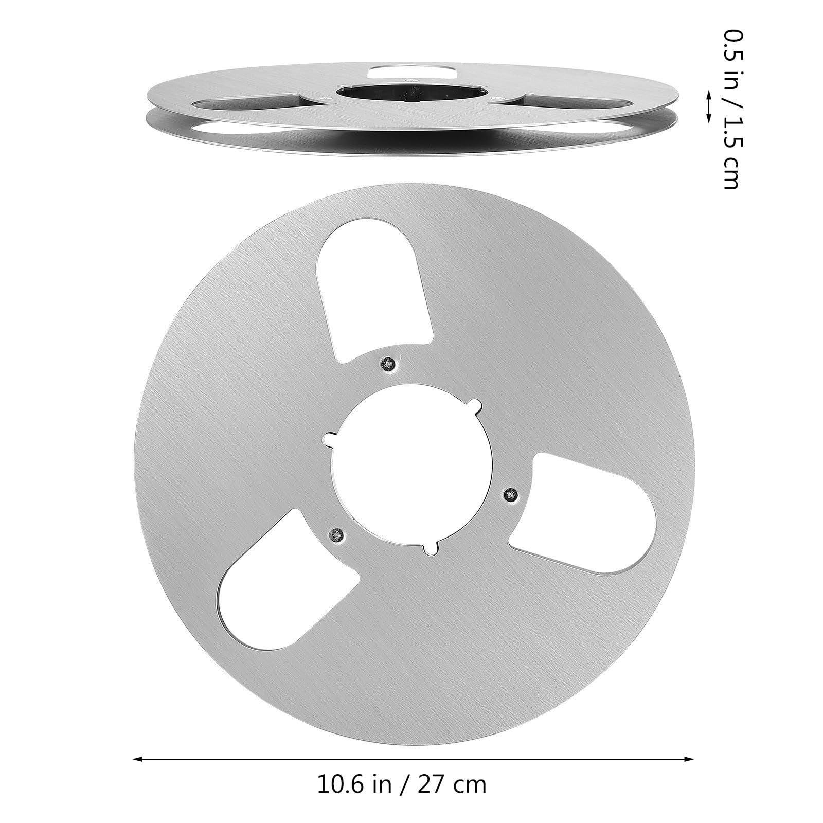 SHINEOFI Tonbandspule aus Aluminiumlegierung in Silber mit Präzisen Maßen und Drei Loch Design zur Ordentlichen Aufwicklung von Bändern und Kabeln für Tonbandgeräte